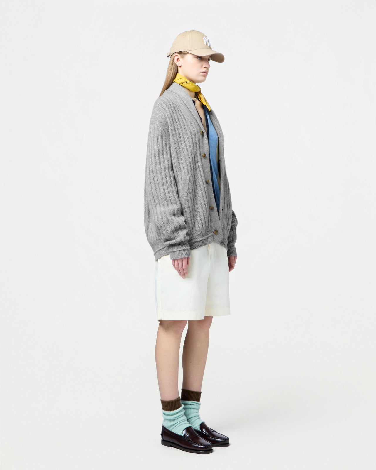 Varsity Cardigan - Heather Grey