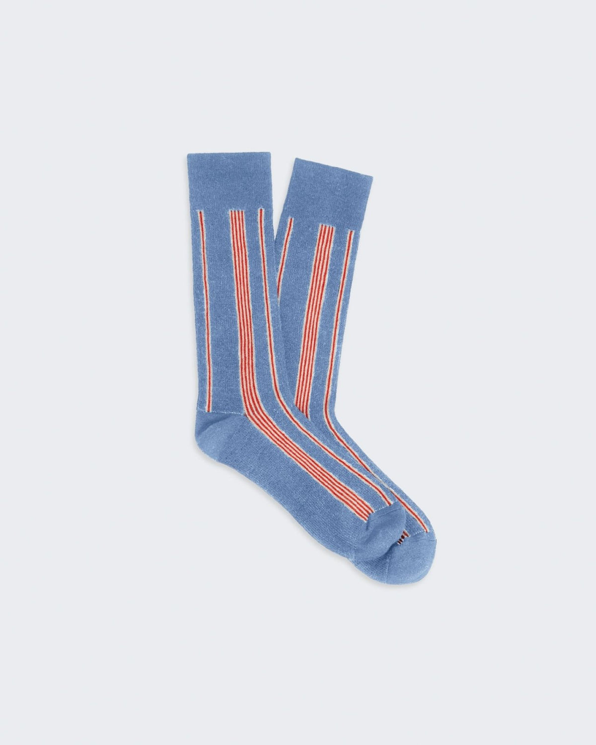 Vertical Stripe Socks - French Blue/Cream/Cherry