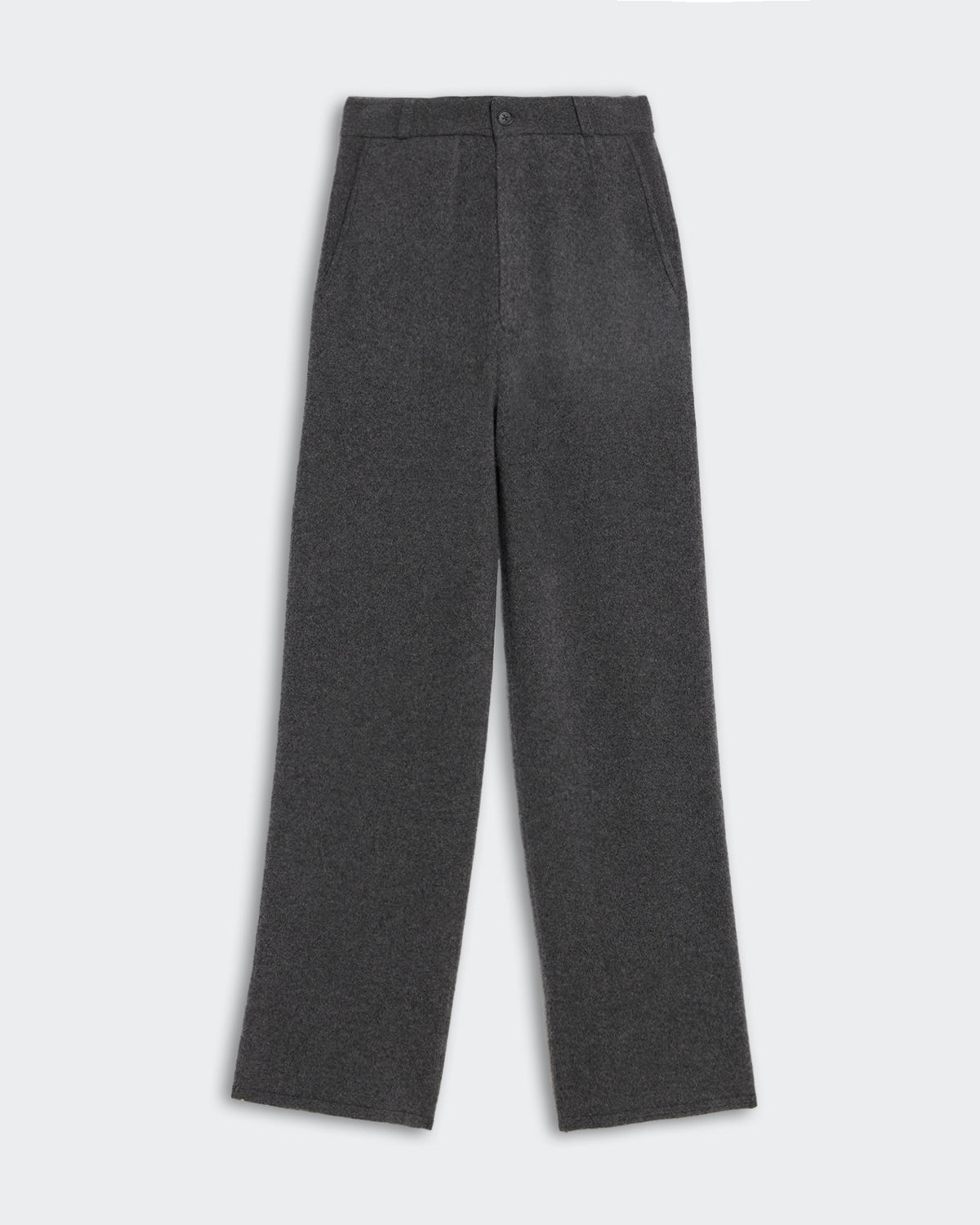 Tailored Trouser - Charcoal with a straight fit, mid-rise waist, and clean button closure for a polished look.