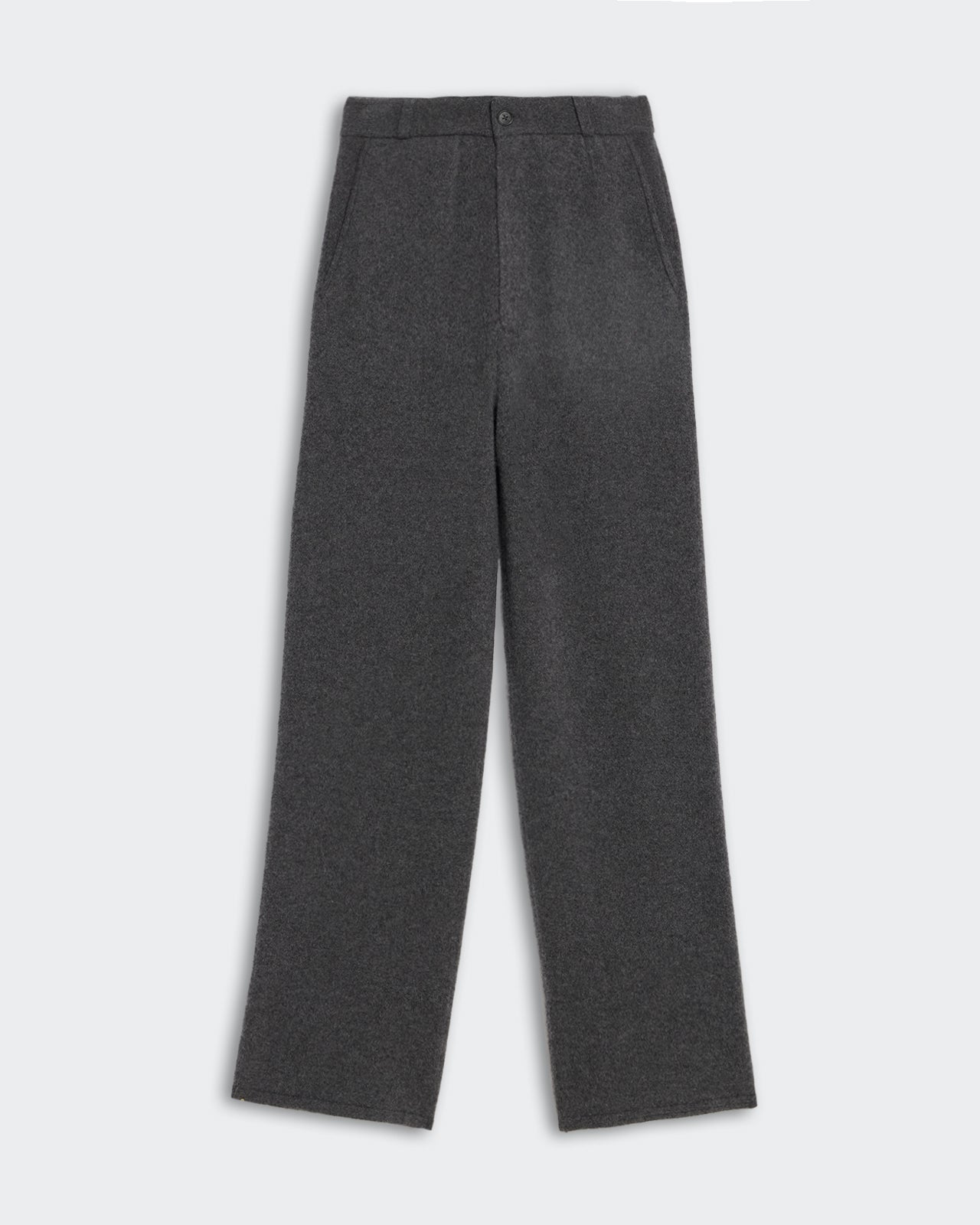 Tailored Trouser - Charcoal with a straight fit, mid-rise waist, and clean button closure for a polished look.