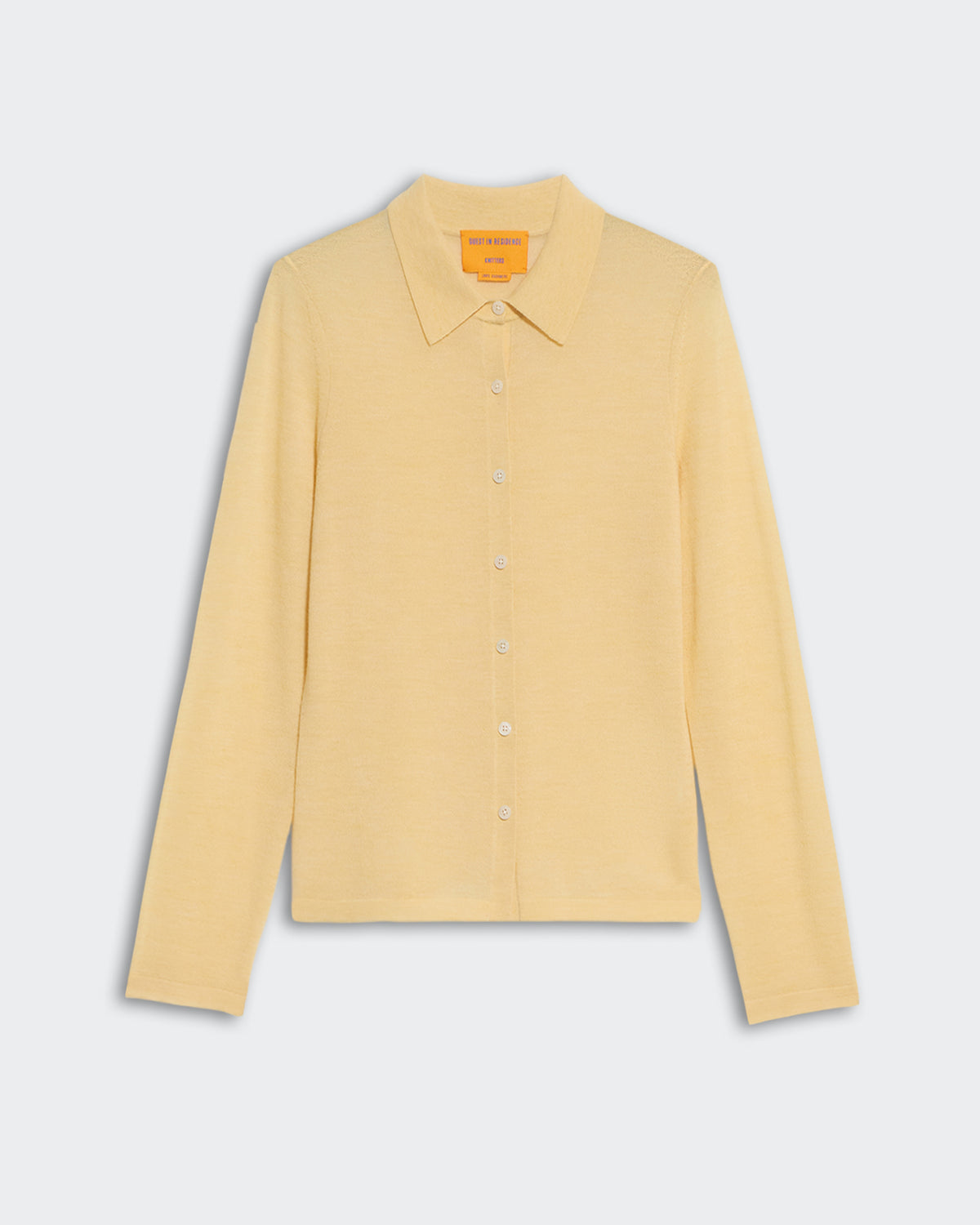 Elle Shirt in Cashmere Butter is a lightweight, slim fit, button-down shirt made of 100% cashmere.