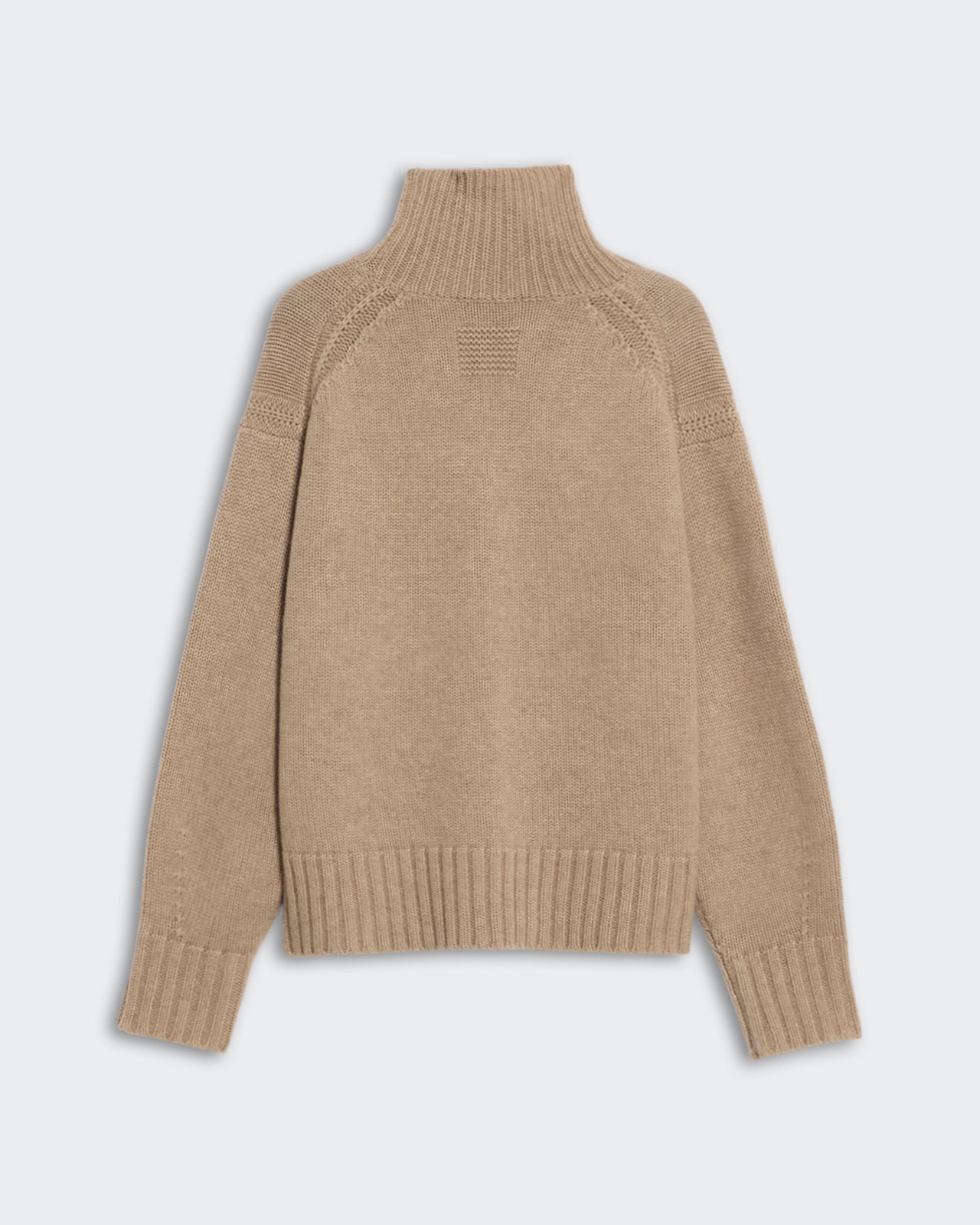 Cozy Turtleneck - Taupe, soft knitwear with high neck and ribbed cuffs, perfect for chilly weather.