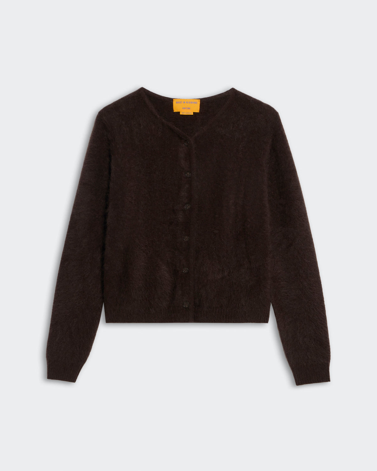 Grizzly Cardigan - Burnt Cocoa is a long sleeve button-up cardigan in a rich dark brown color.
