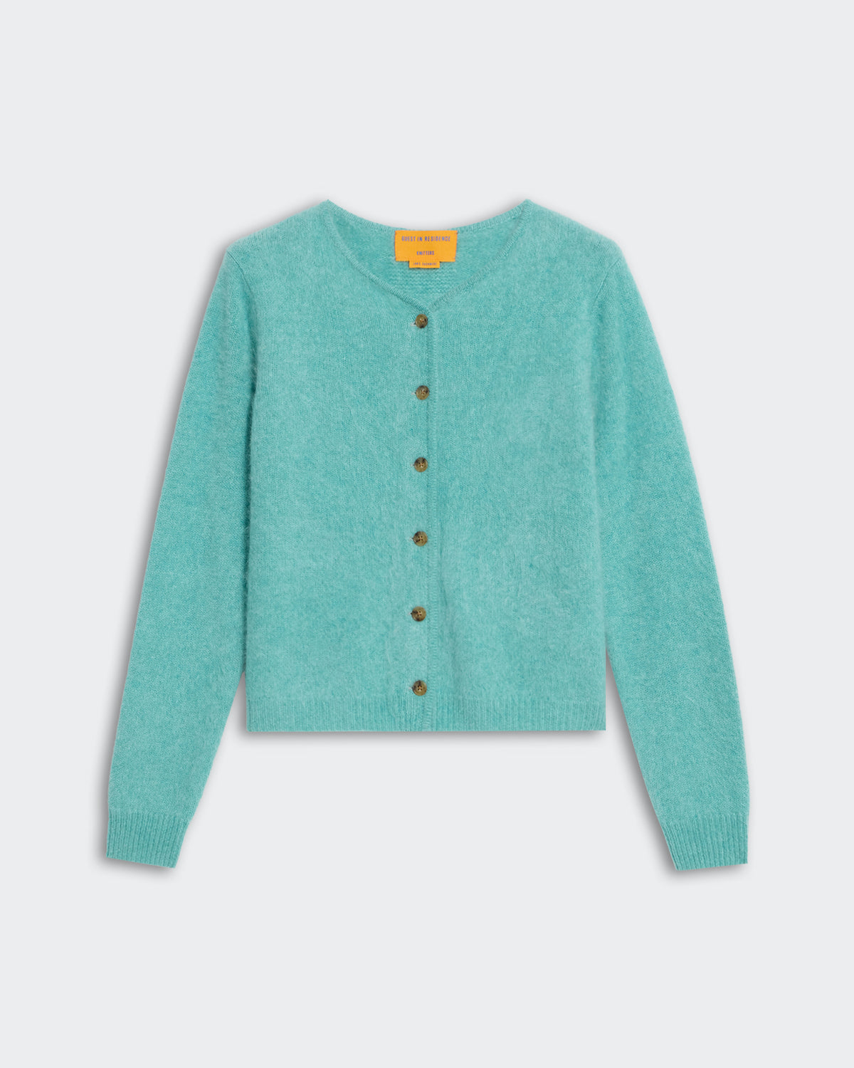 Grizzly Cardigan - Glacier in soft turquoise knit with front button closure and long sleeves, cozy winter wear.