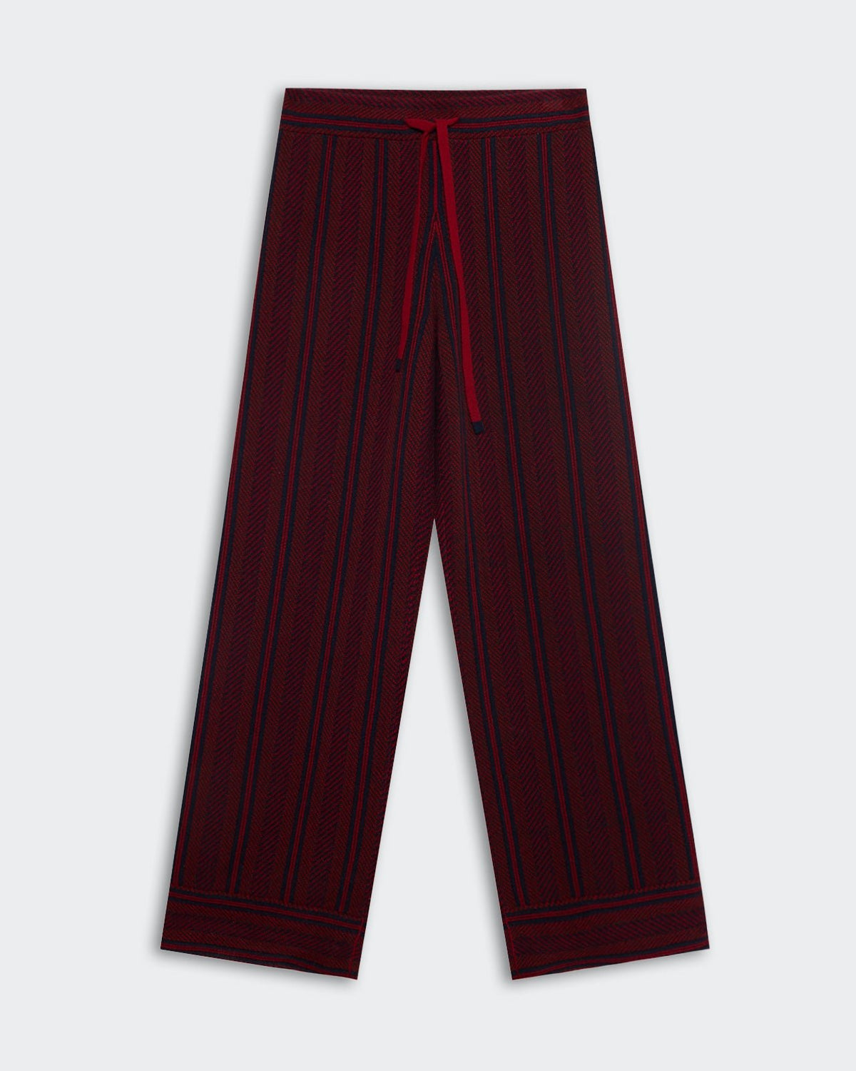 Stripe Lounge Pant - Ruby Combo with vertical stripes and a drawstring waist in a relaxed fit design.