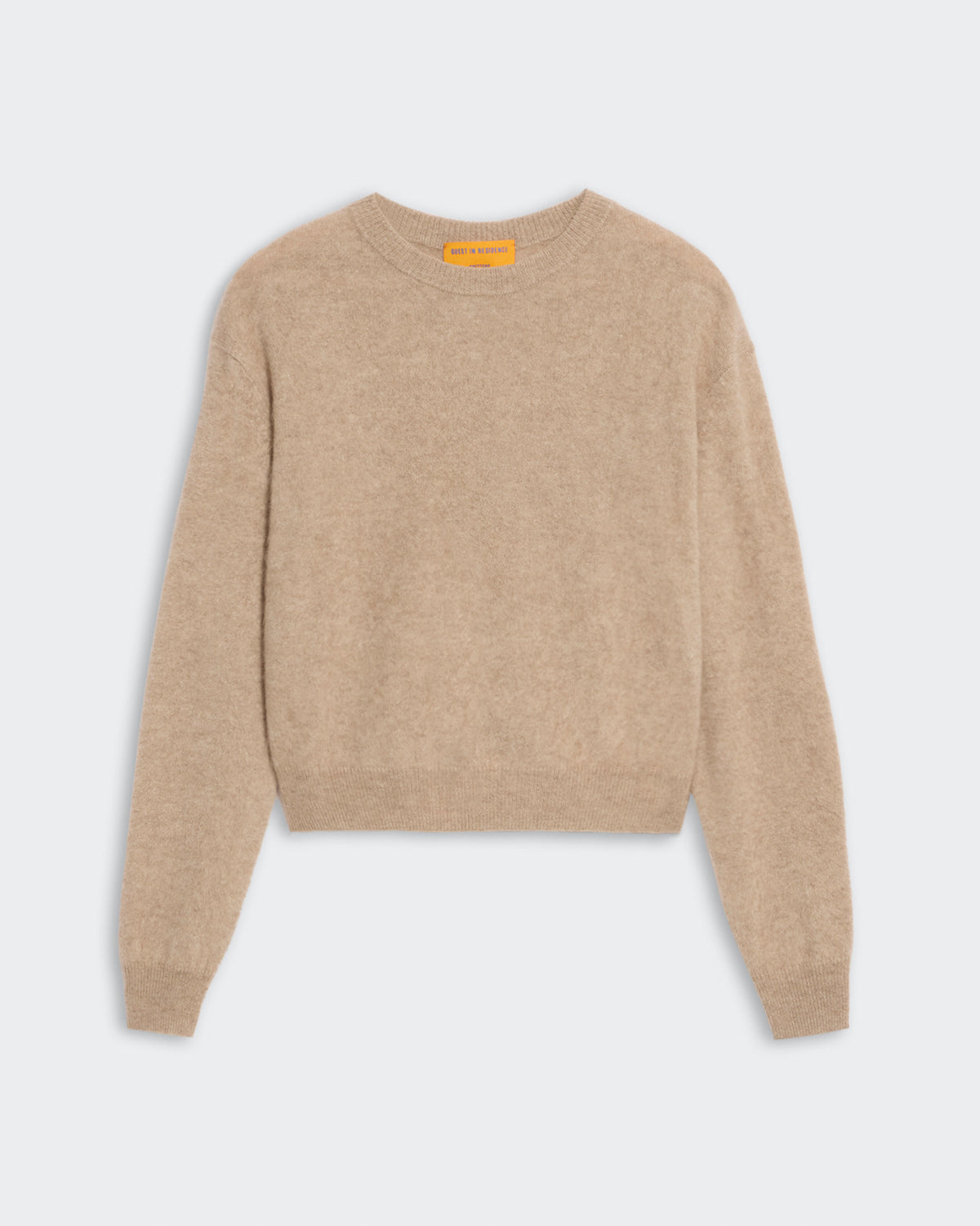 Grizzly Crew - Taupe soft knit crewneck sweater with long sleeves in a neutral taupe color on a white background