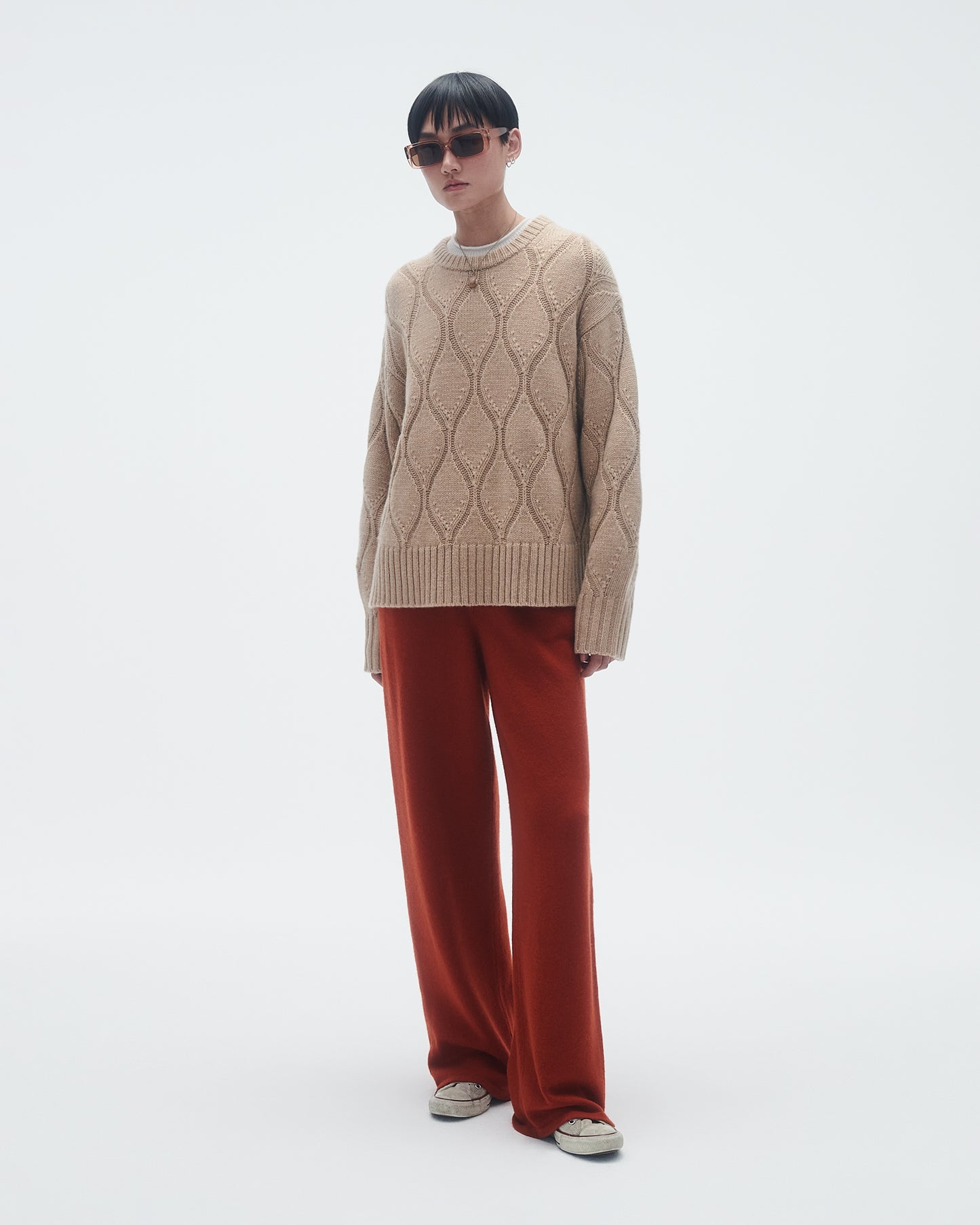 Wavy Cozy Crew In Cashmere  - Dune