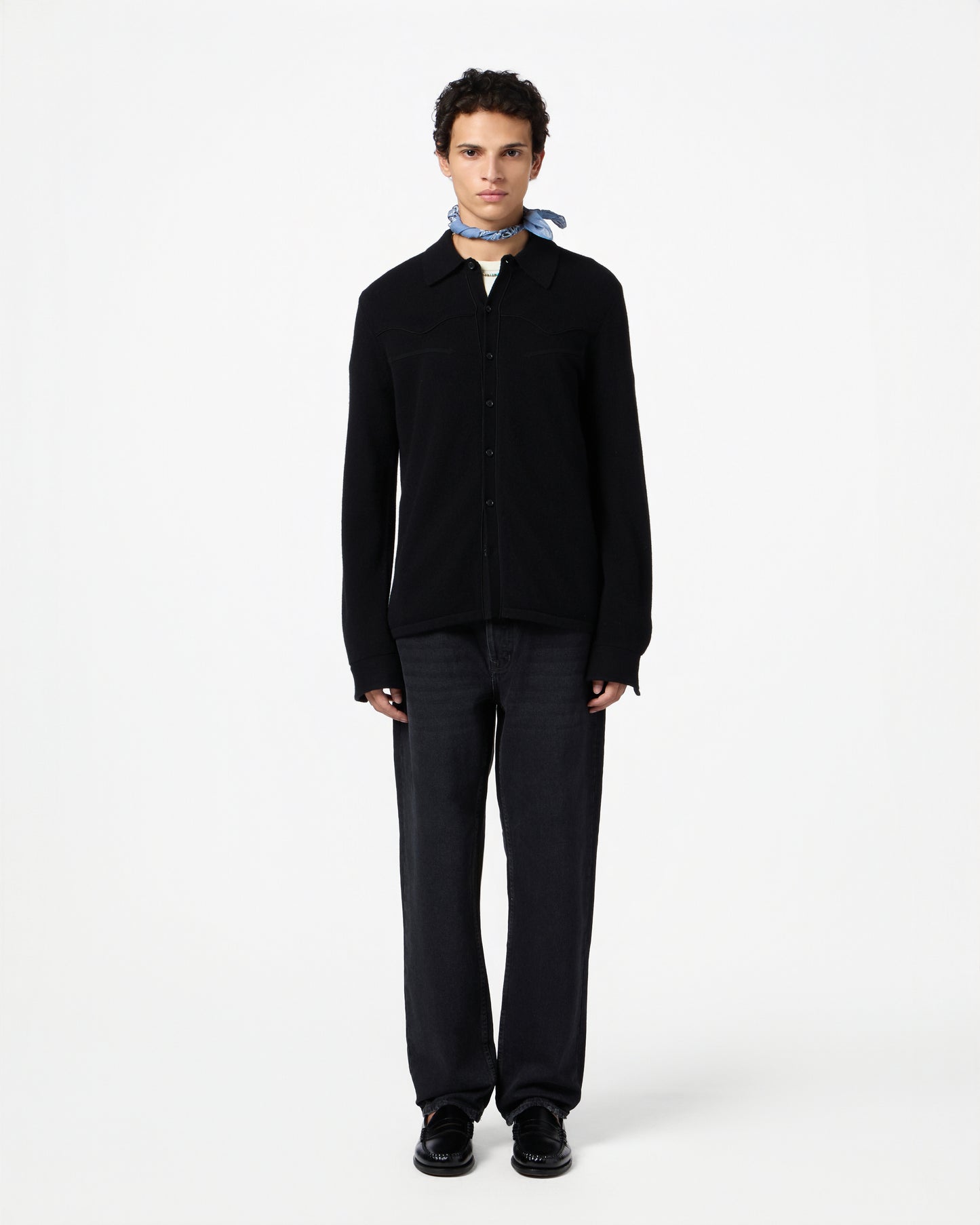Western Button Up Shirt - Black Guest In Residence Western Button Up Shirt - Black Guest In Residence