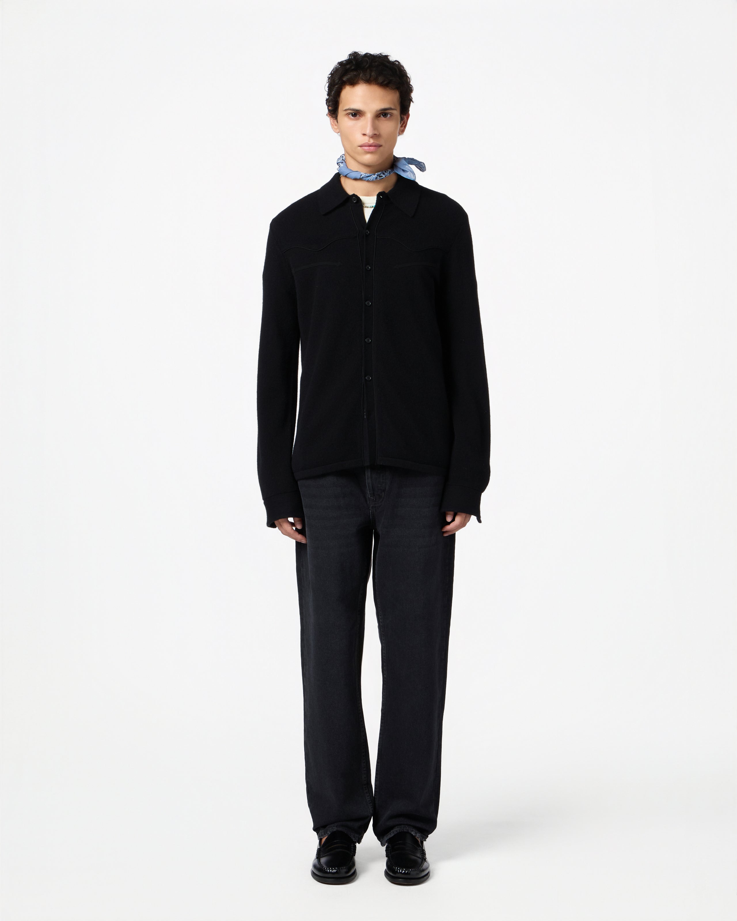 Western Button Up Shirt - Black Guest In Residence Western Button Up Shirt - Black Guest In Residence
