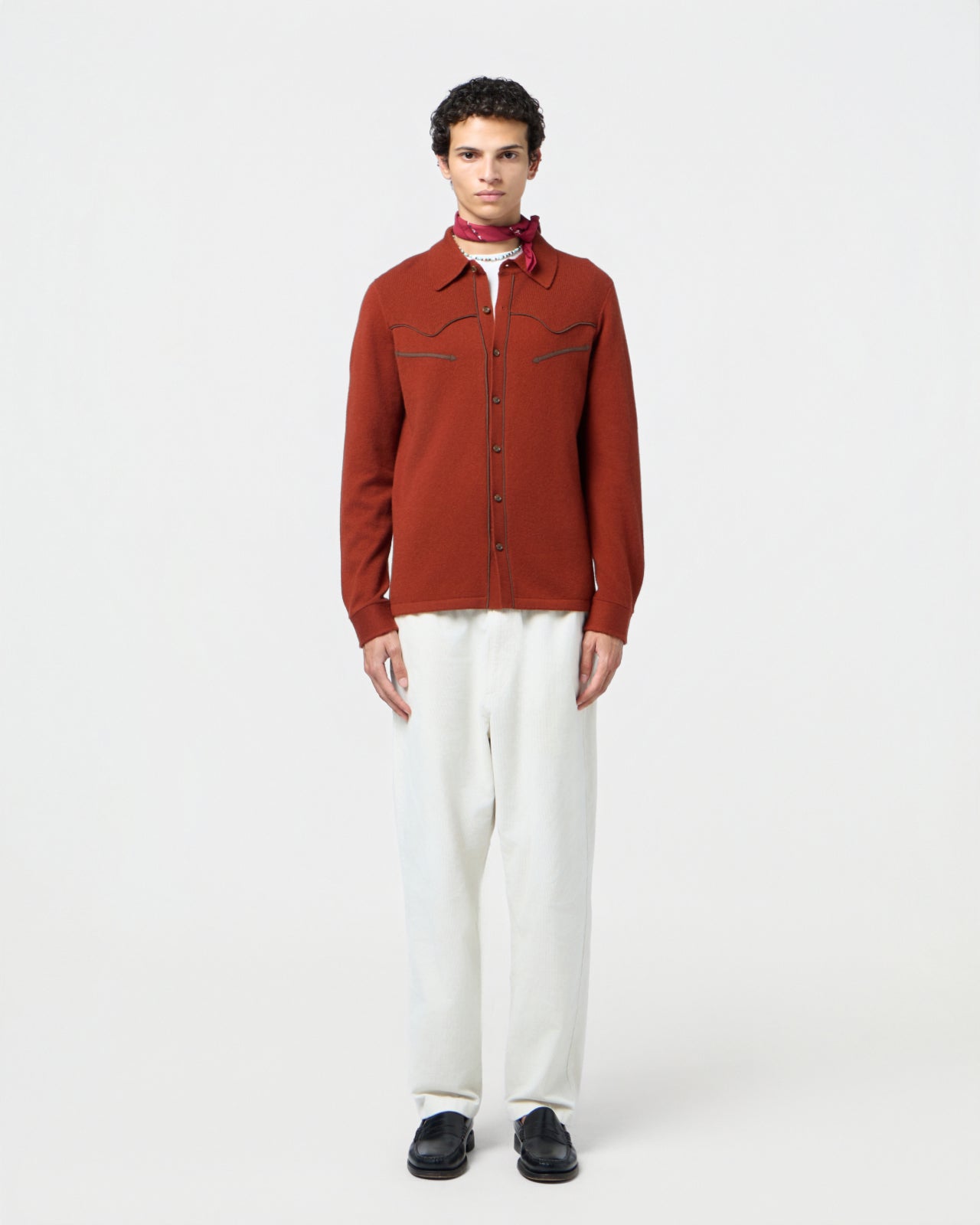 Western Button Up Shirt - Cinnamon