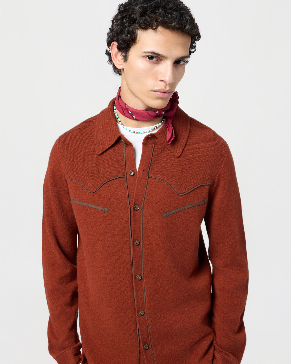 Western Button Up Shirt - Cinnamon