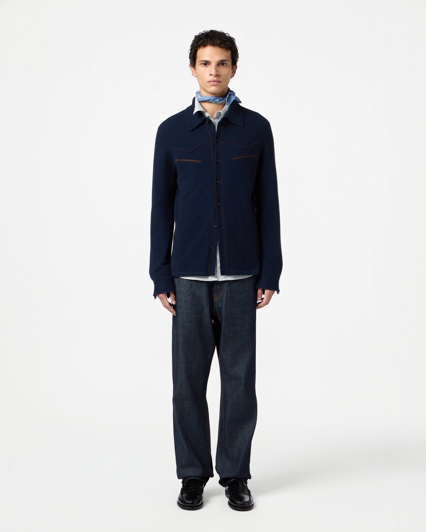 Western Button Up Shirt - Midnight