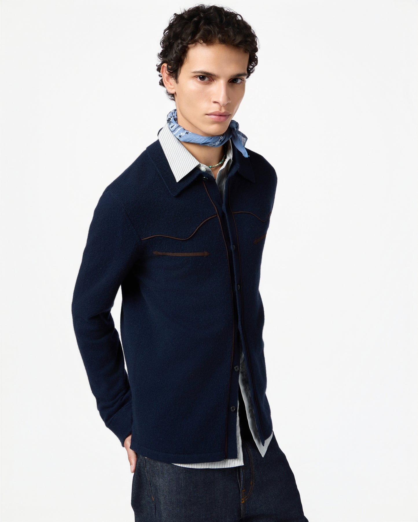 Western Button Up Shirt - Midnight