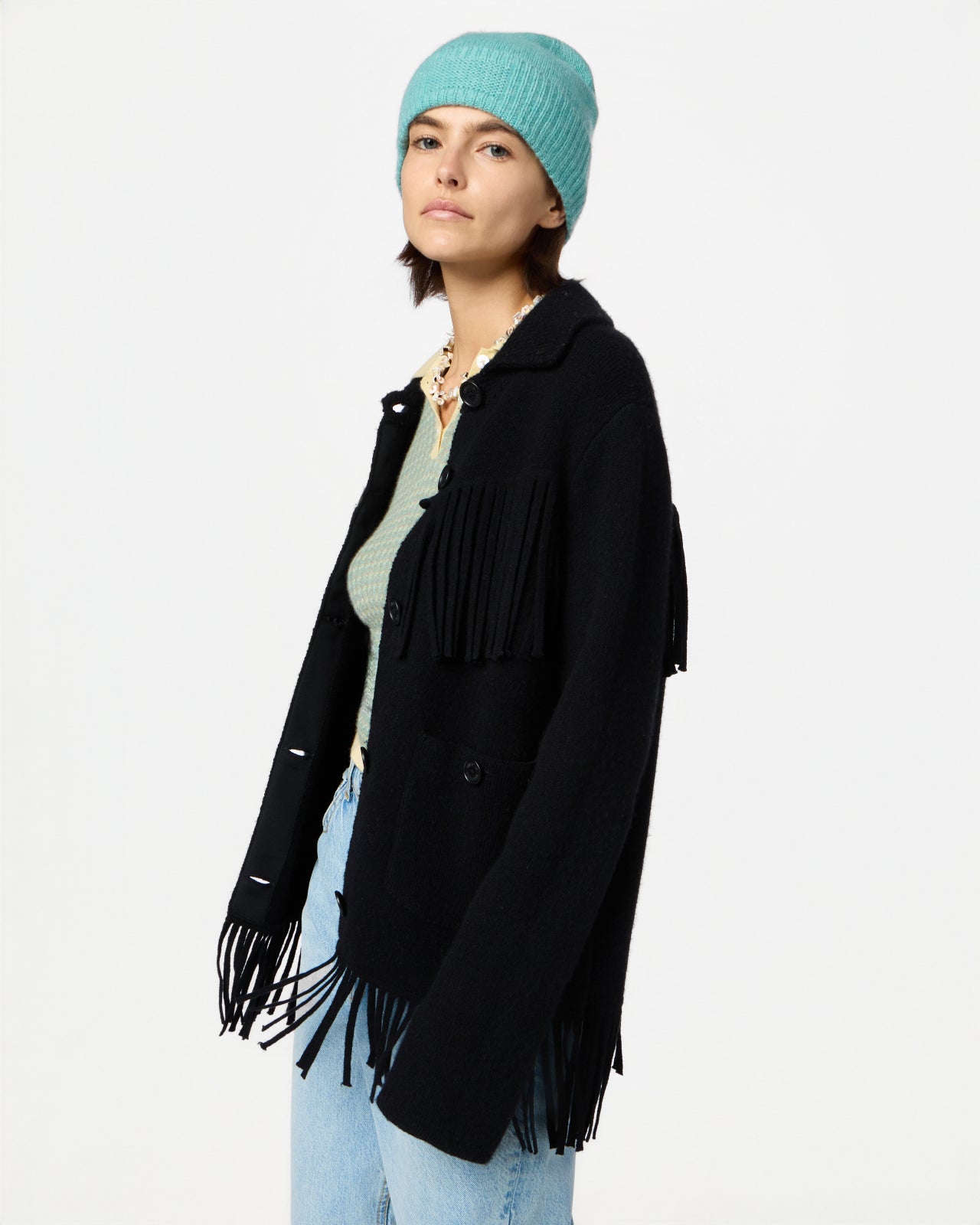 Western Fringe Jacket - Black