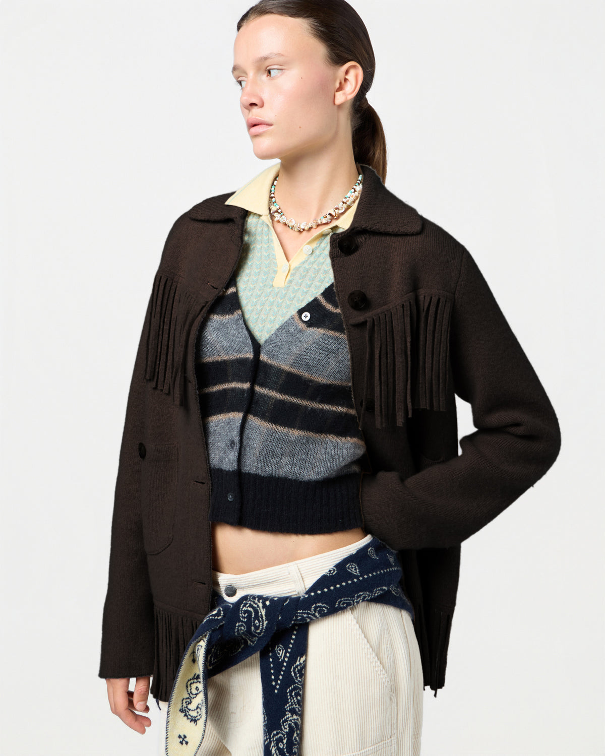 Western Fringe Jacket - Burnt Cocoa