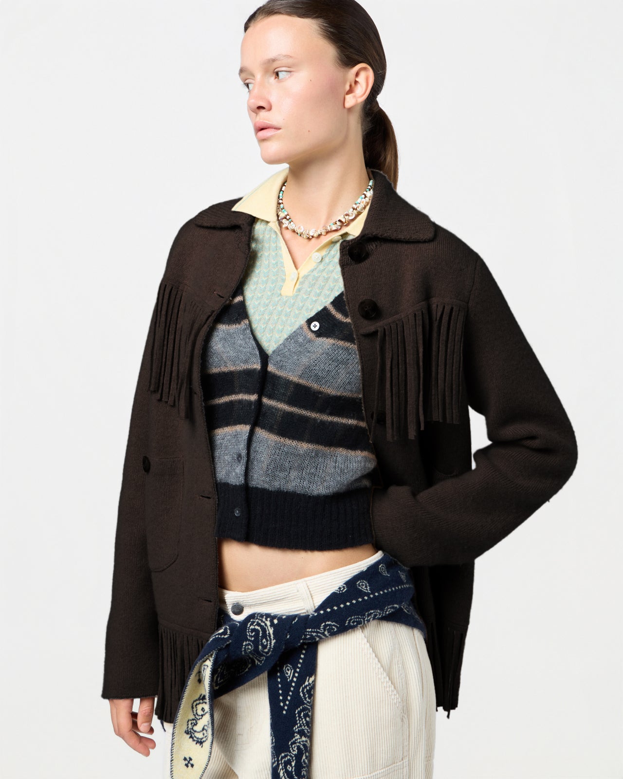Western Fringe Jacket - Burnt Cocoa