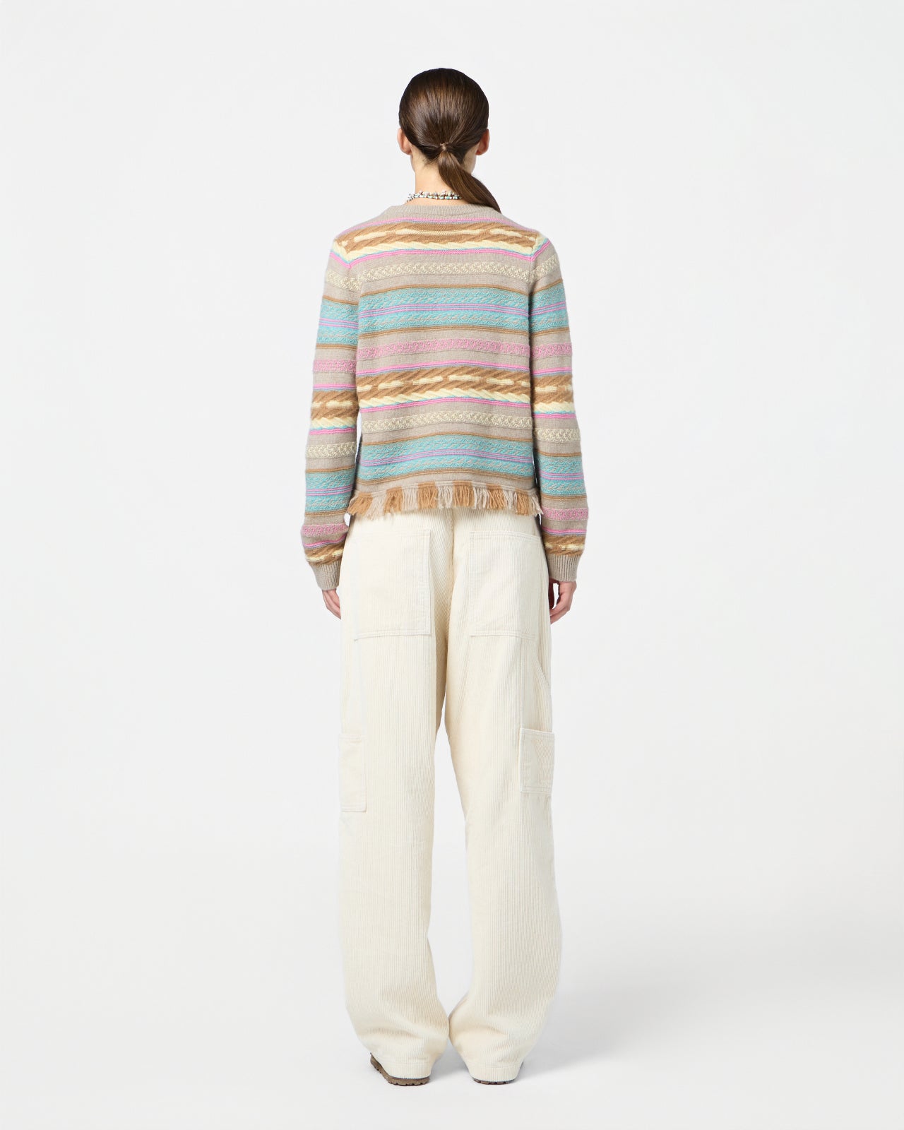 Western Stripe Crew - Taupe Combo