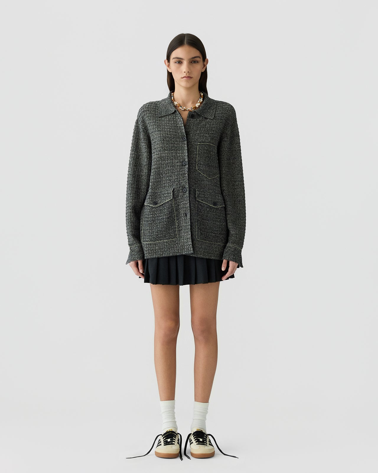 Waffle Jacket - Black/Sandstone