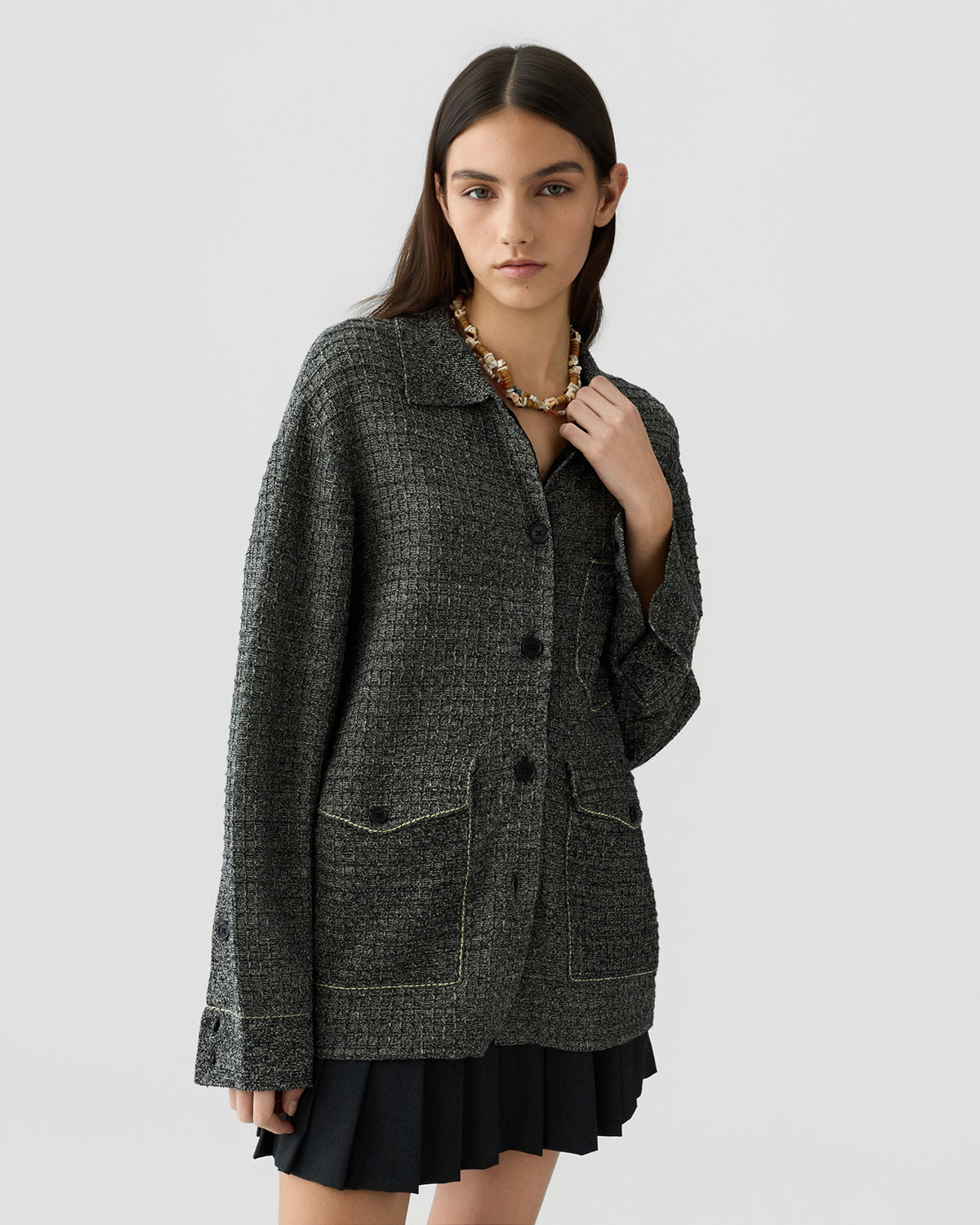 Waffle Jacket - Black/Sandstone