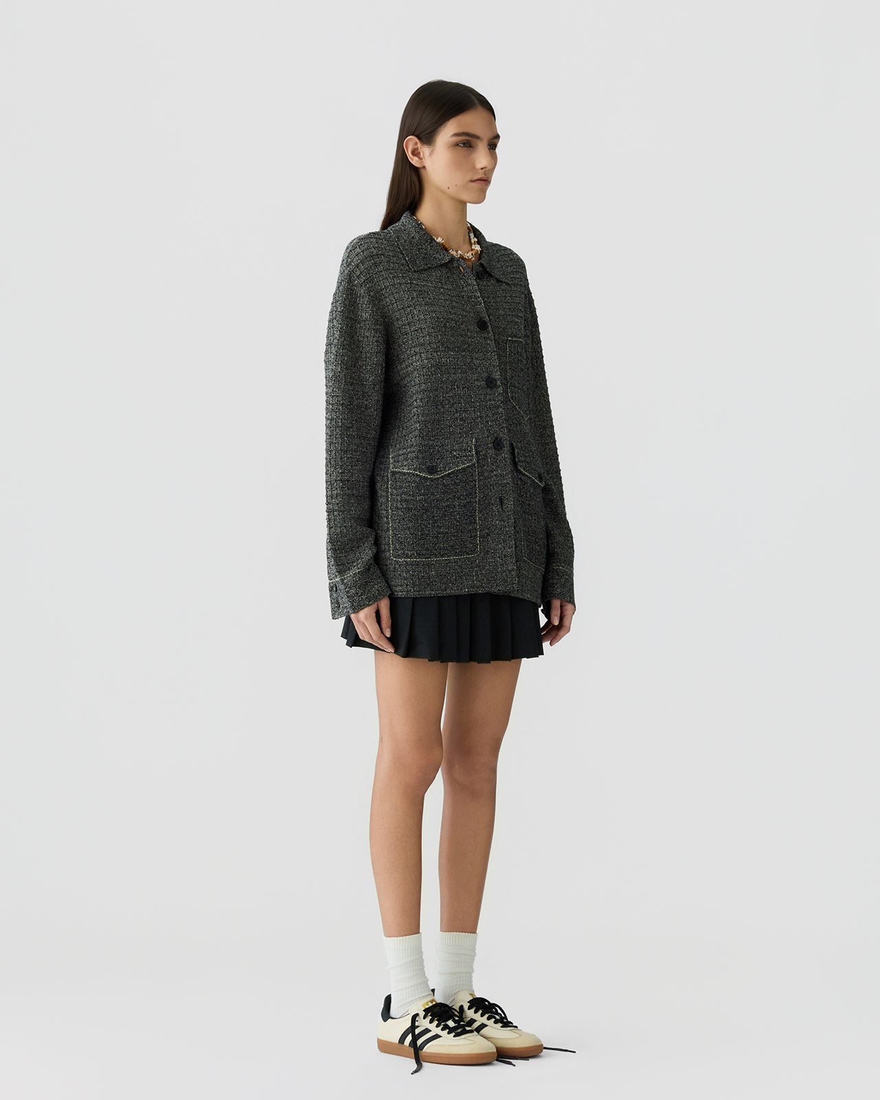 Waffle Jacket - Black/Sandstone