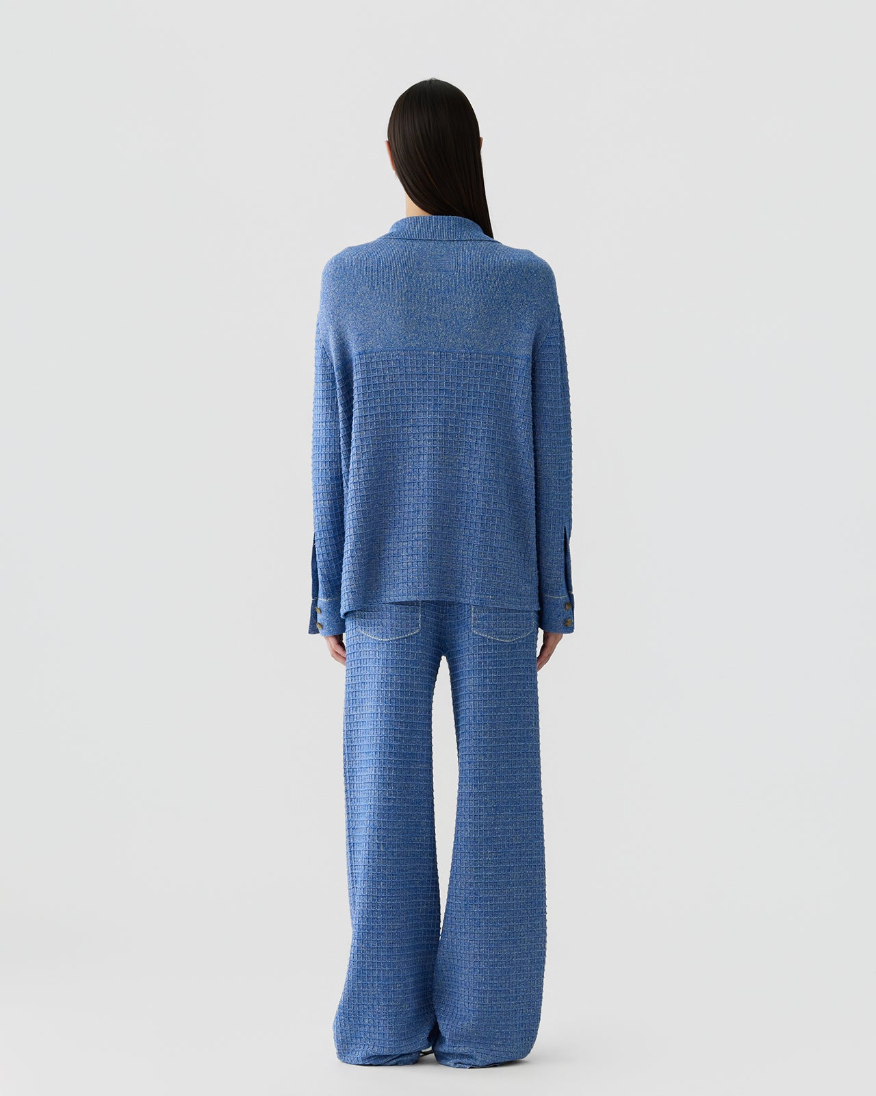 Waffle Jacket - Delft Blue/Sandstone