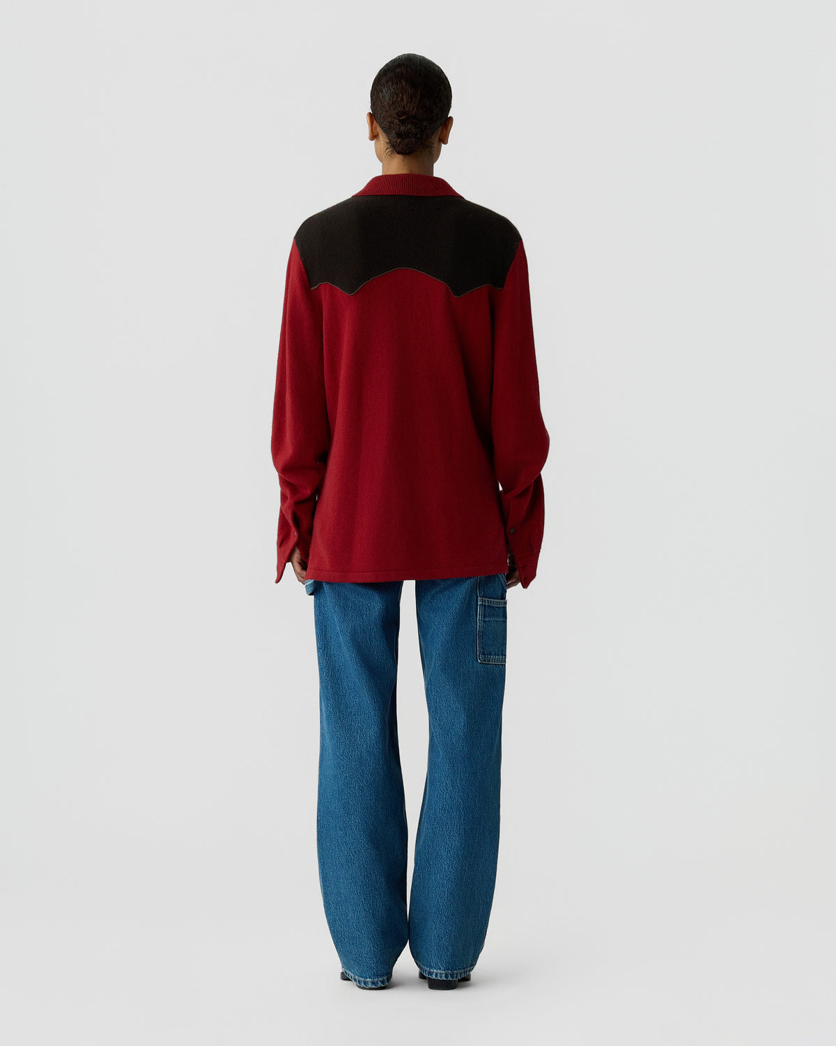 Western Button Up! Shirt - Carmine/Burnt Cocoa