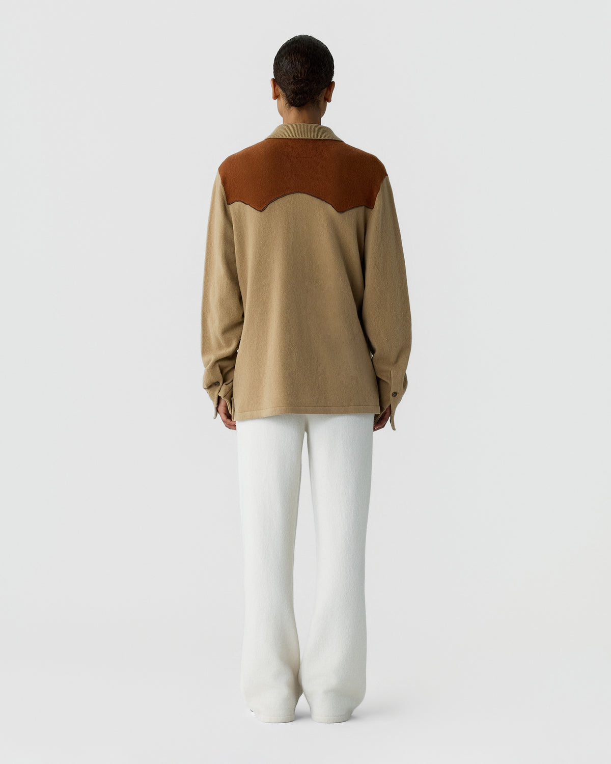 Western Button Up! Shirt - Camel/Burnt Sienna