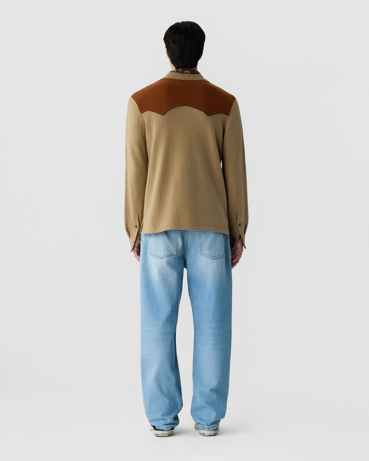 Western Button Up! Shirt - Camel/Burnt Sienna