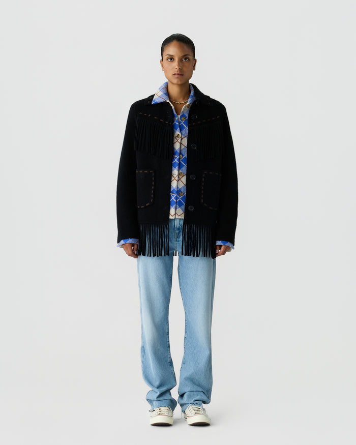 Guest in Residence — Western Fringe Jacket - Black