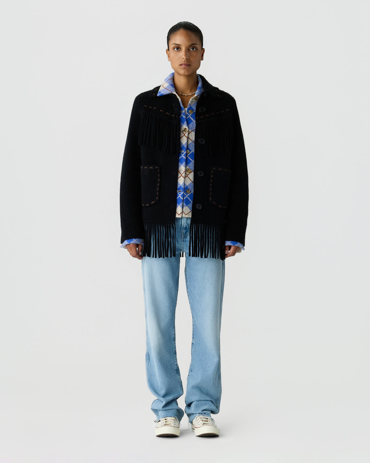 Western Fringe Jacket - Black