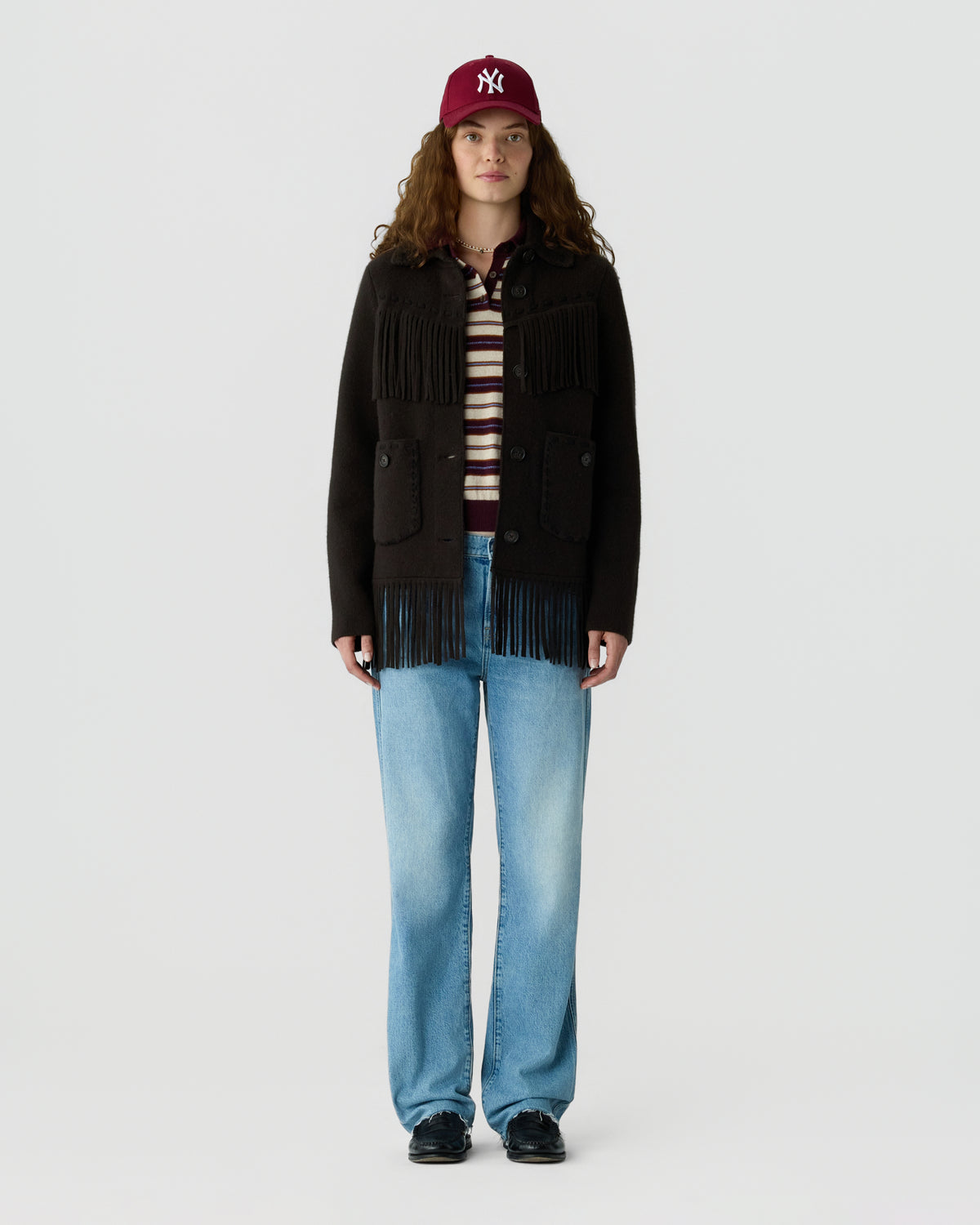 Western Fringe Jacket - Burnt Cocoa