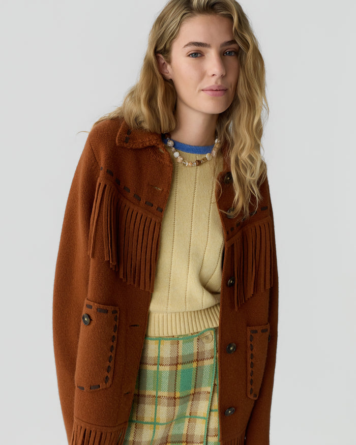 Guest in Residence — Western Fringe Jacket - Burnt Sienna