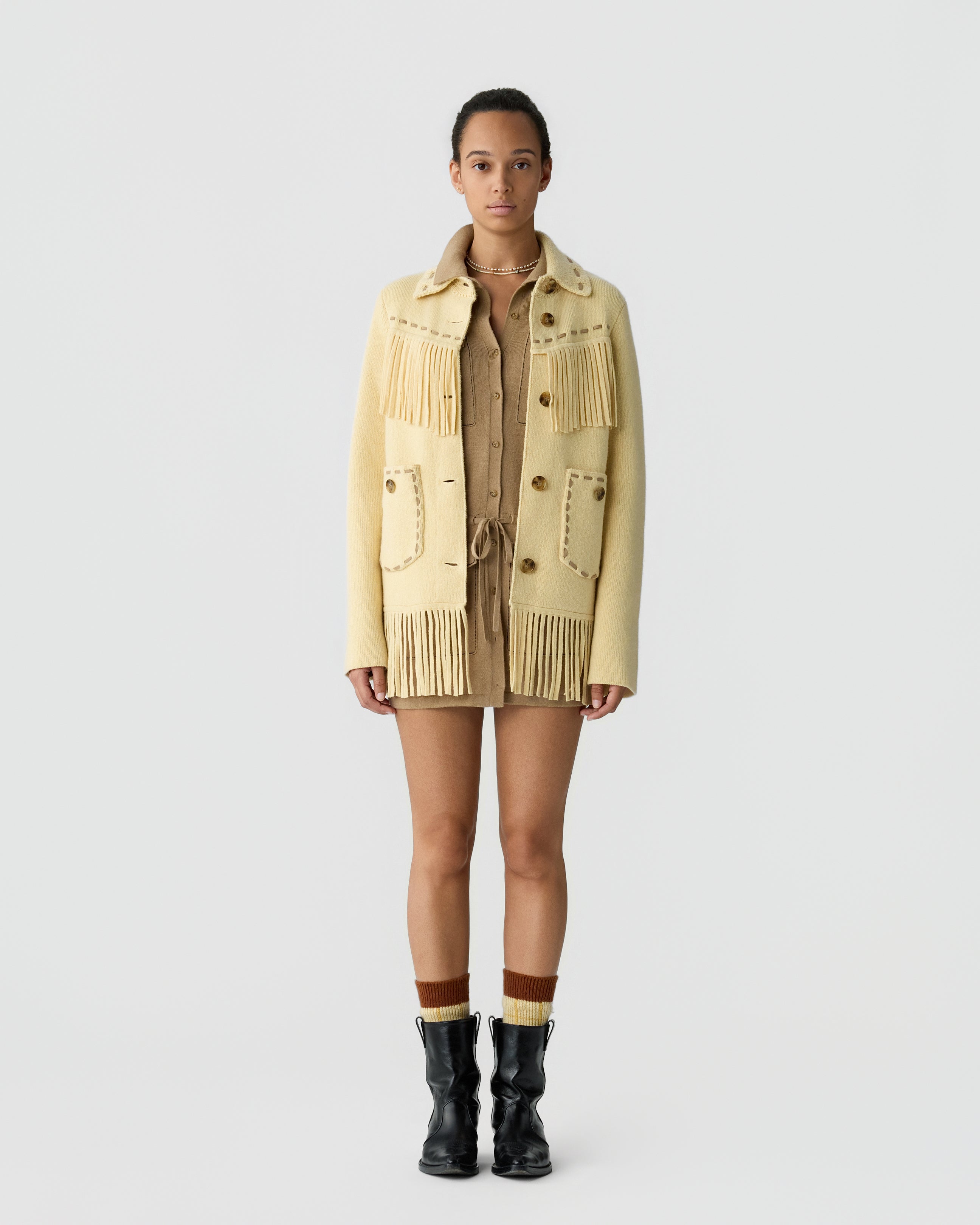 Western Fringe Jacket - Butter – Guest In Residence