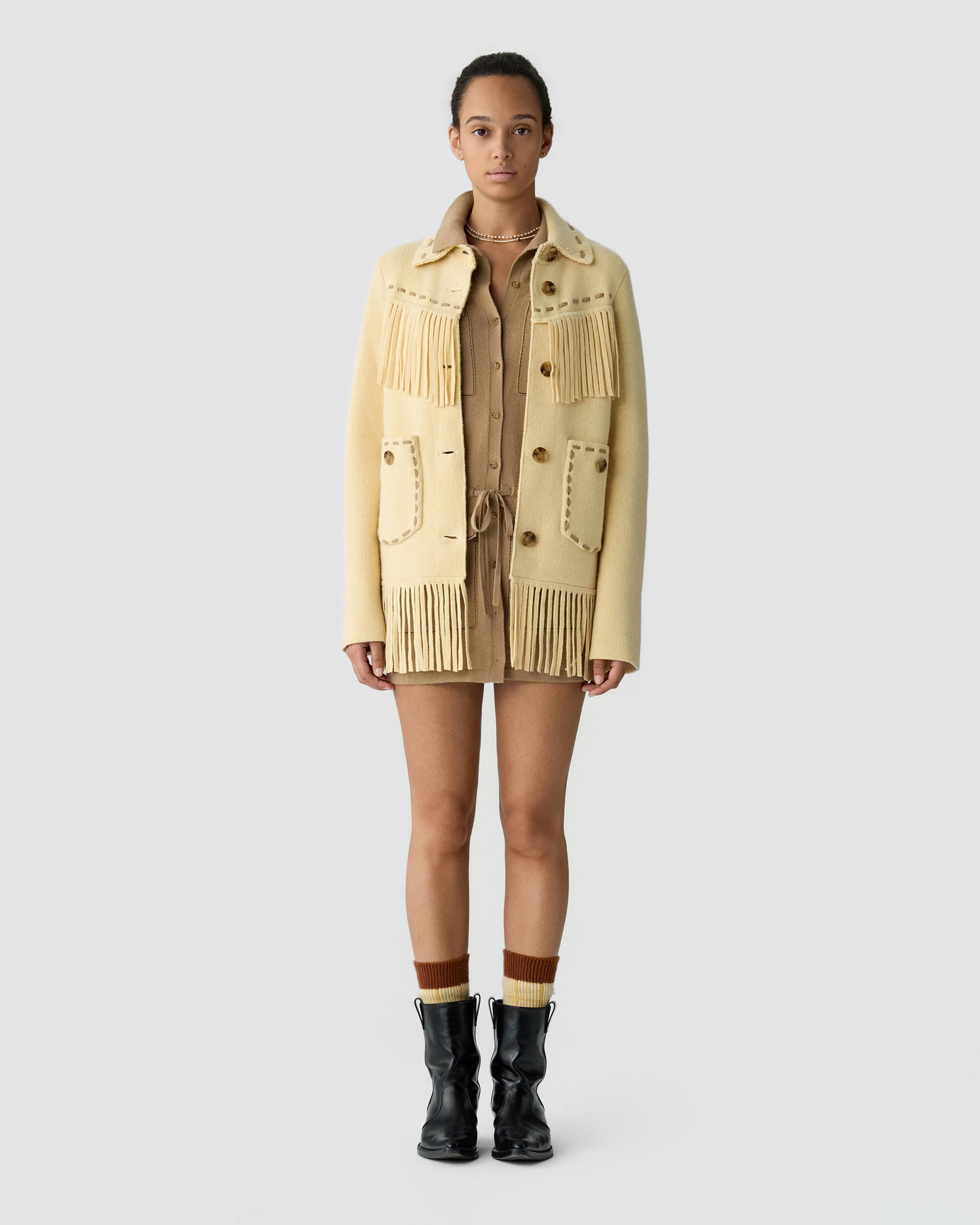 Western Fringe Jacket - Butter – Guest In Residence