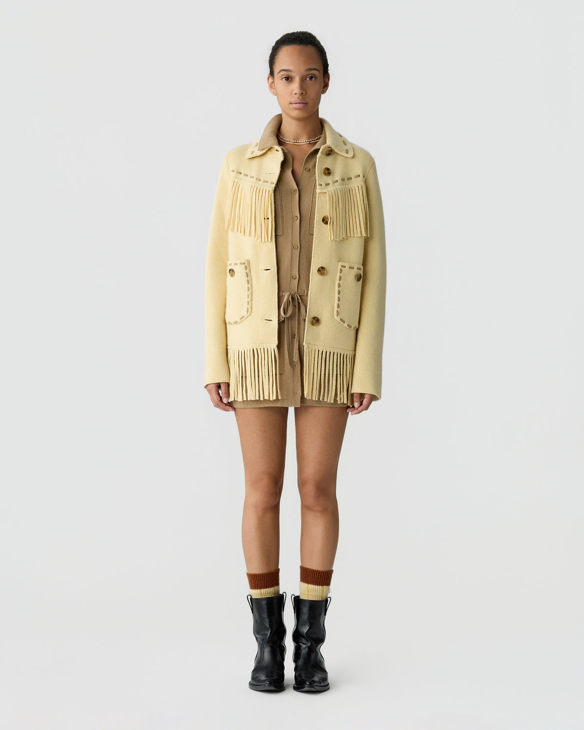 Western Fringe Jacket - Butter
