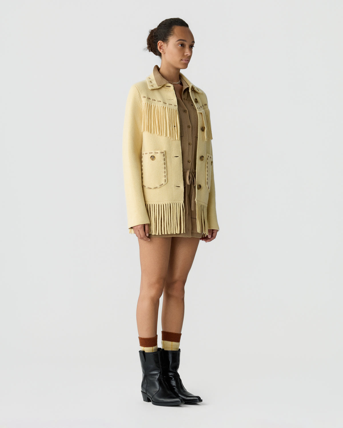 Western Fringe Jacket - Butter
