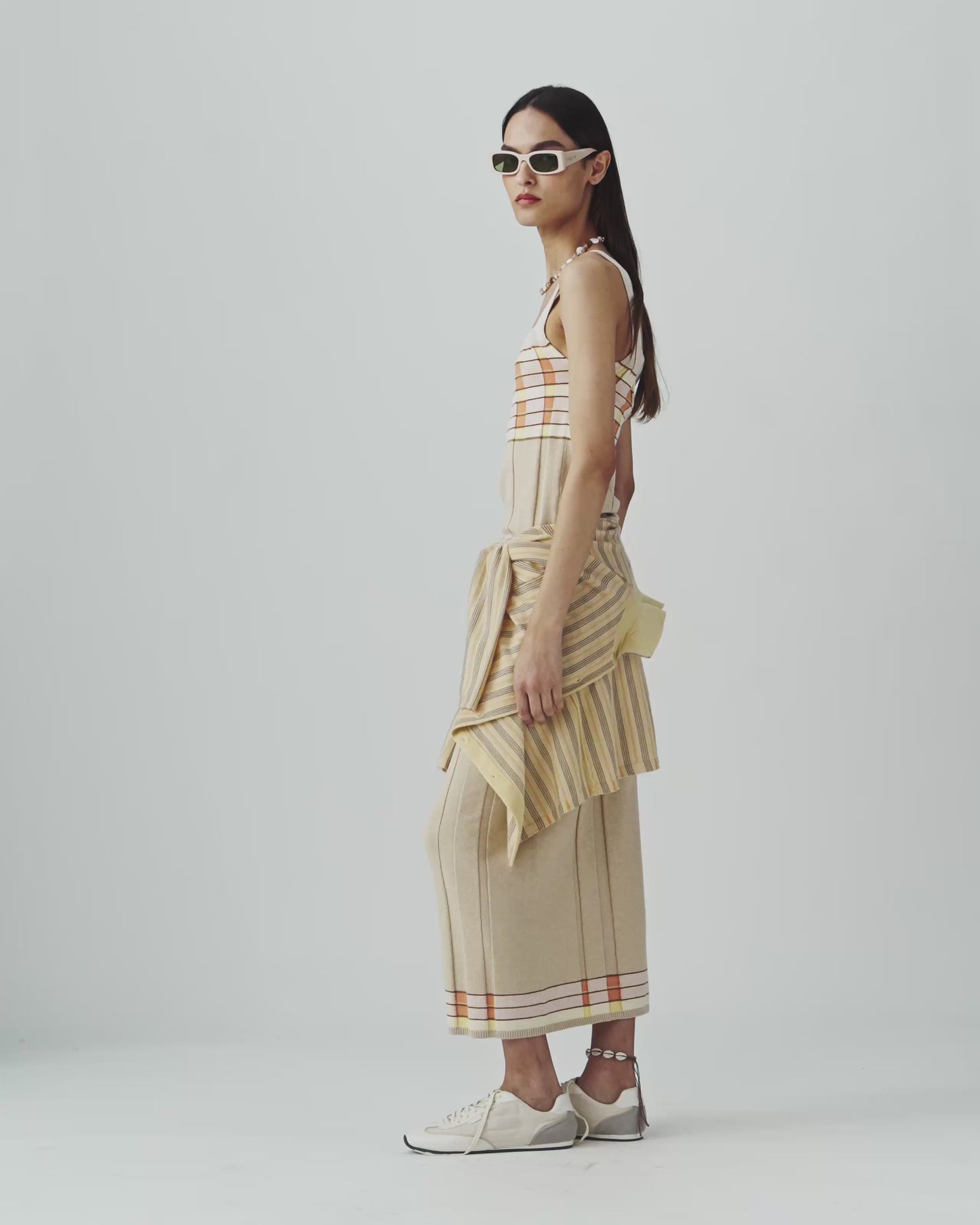 Plaited Rib Skirt - Sandstone Combo