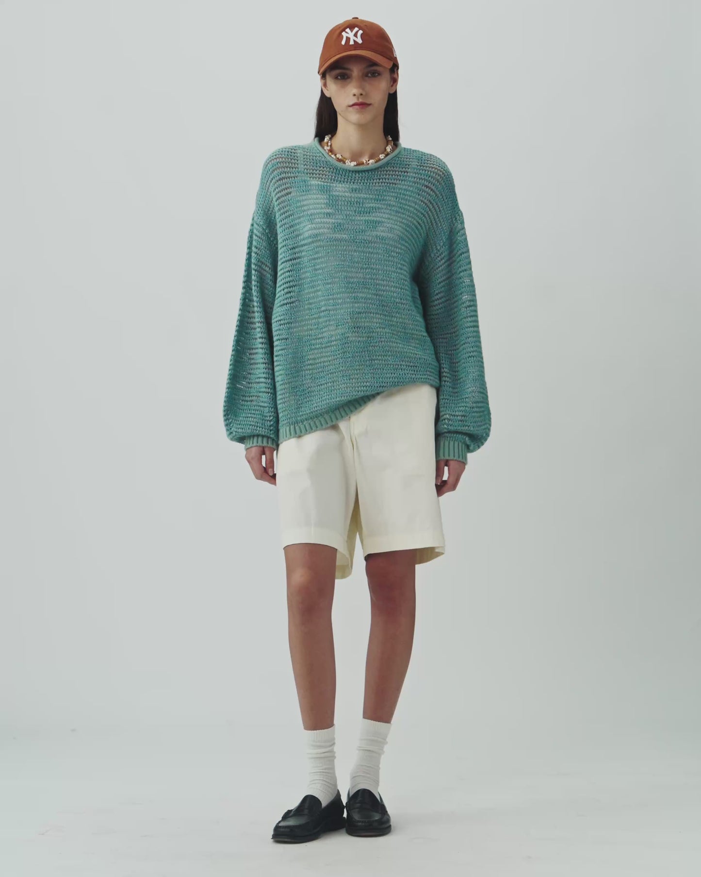 Open Stripe Crew - Sage Brush