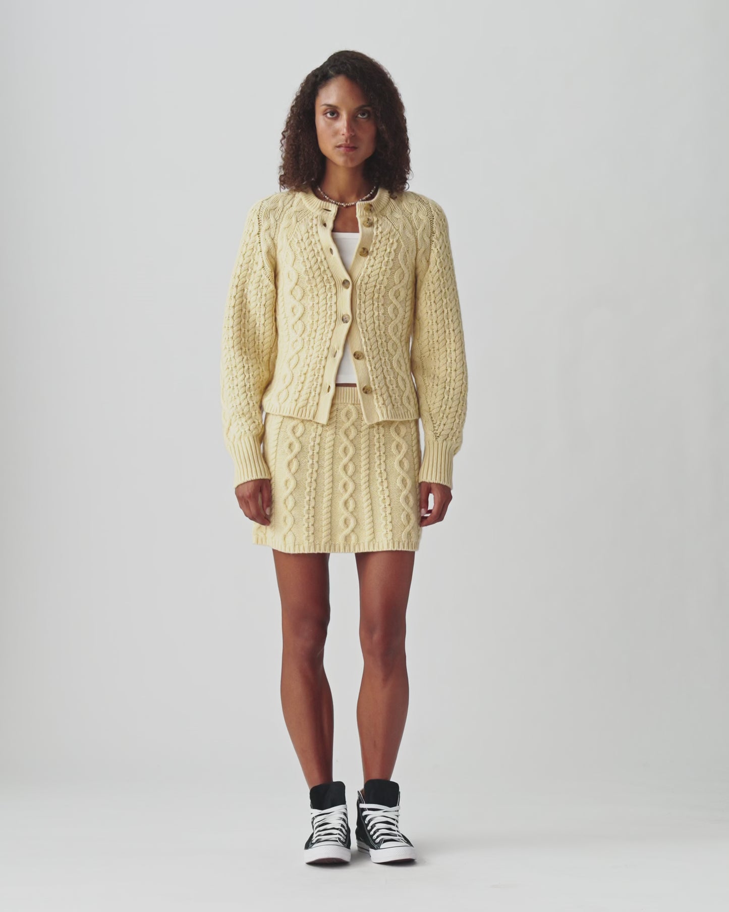 Cable Sculpted Cardigan - Butter