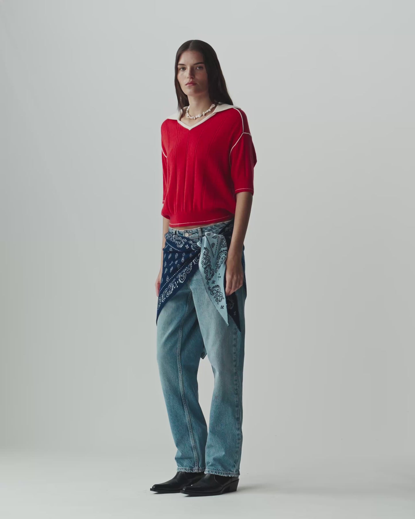 Pele Polo - Scarlet/Cream