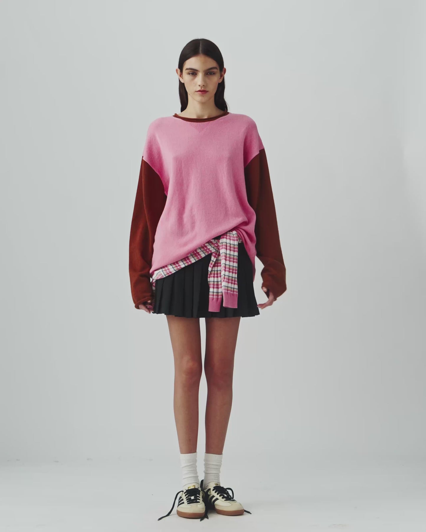 Baseball Oversized Crew - Sprinkle/Burnt Sienna