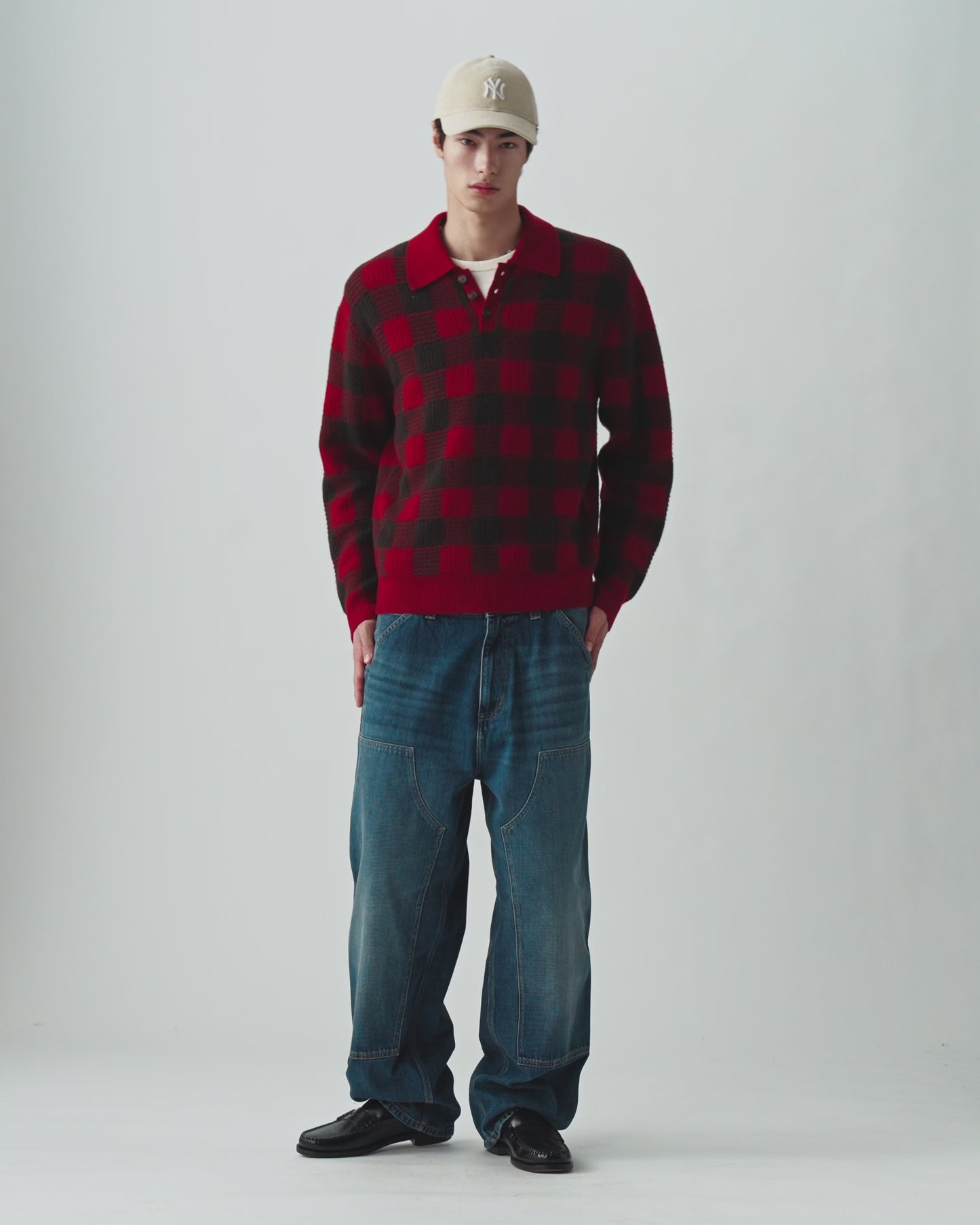 Checker Allday Polo - Carmine/Burnt Cocoa