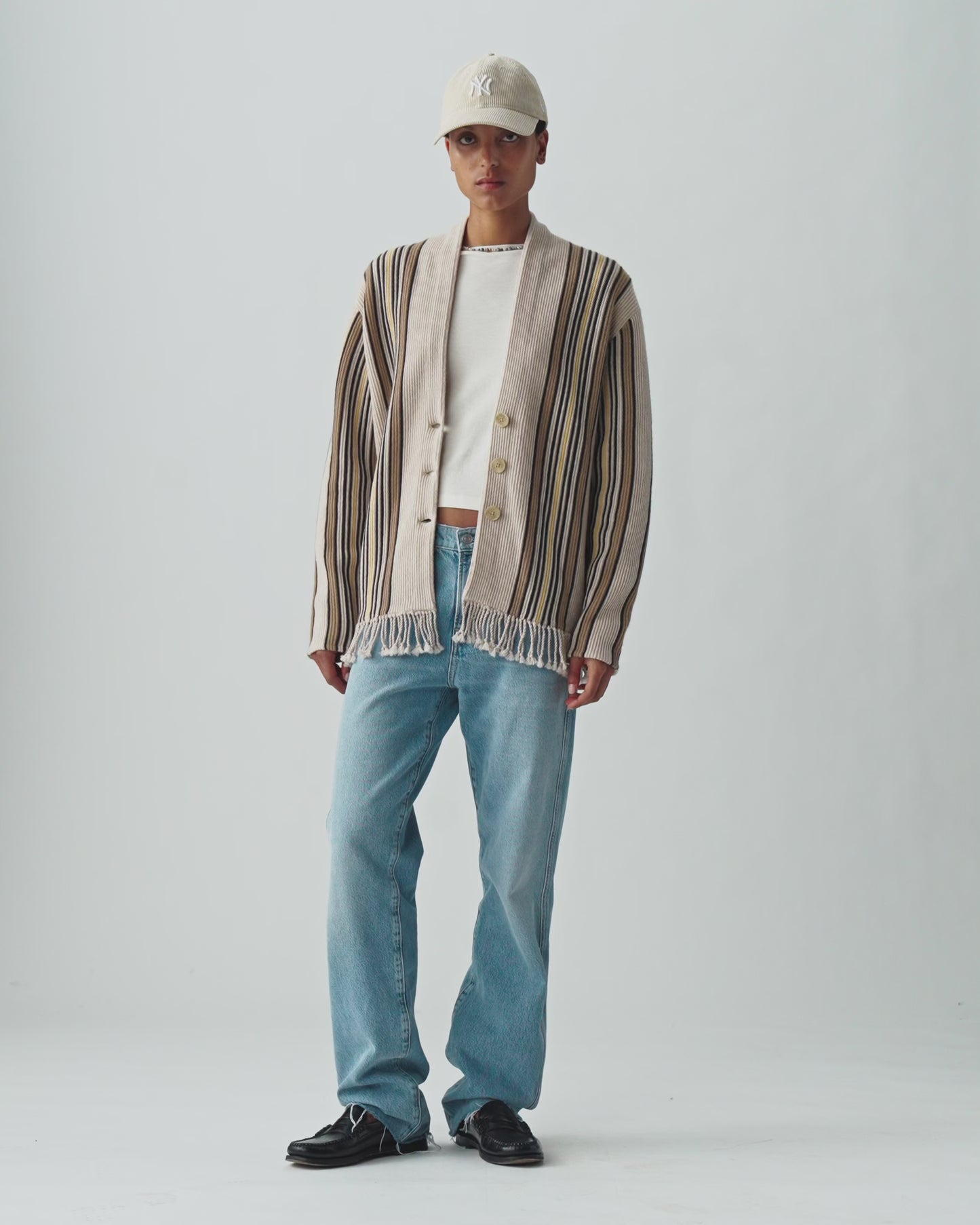 Handloom Cardigan - Sandstone Combo
