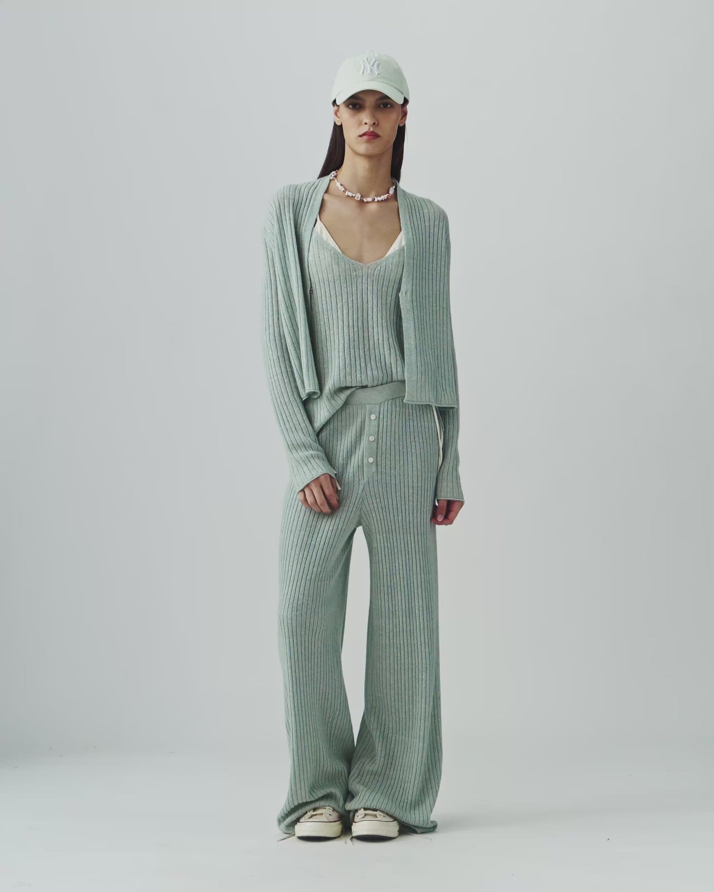 Rib Stealth Cardigan - Sage Brush