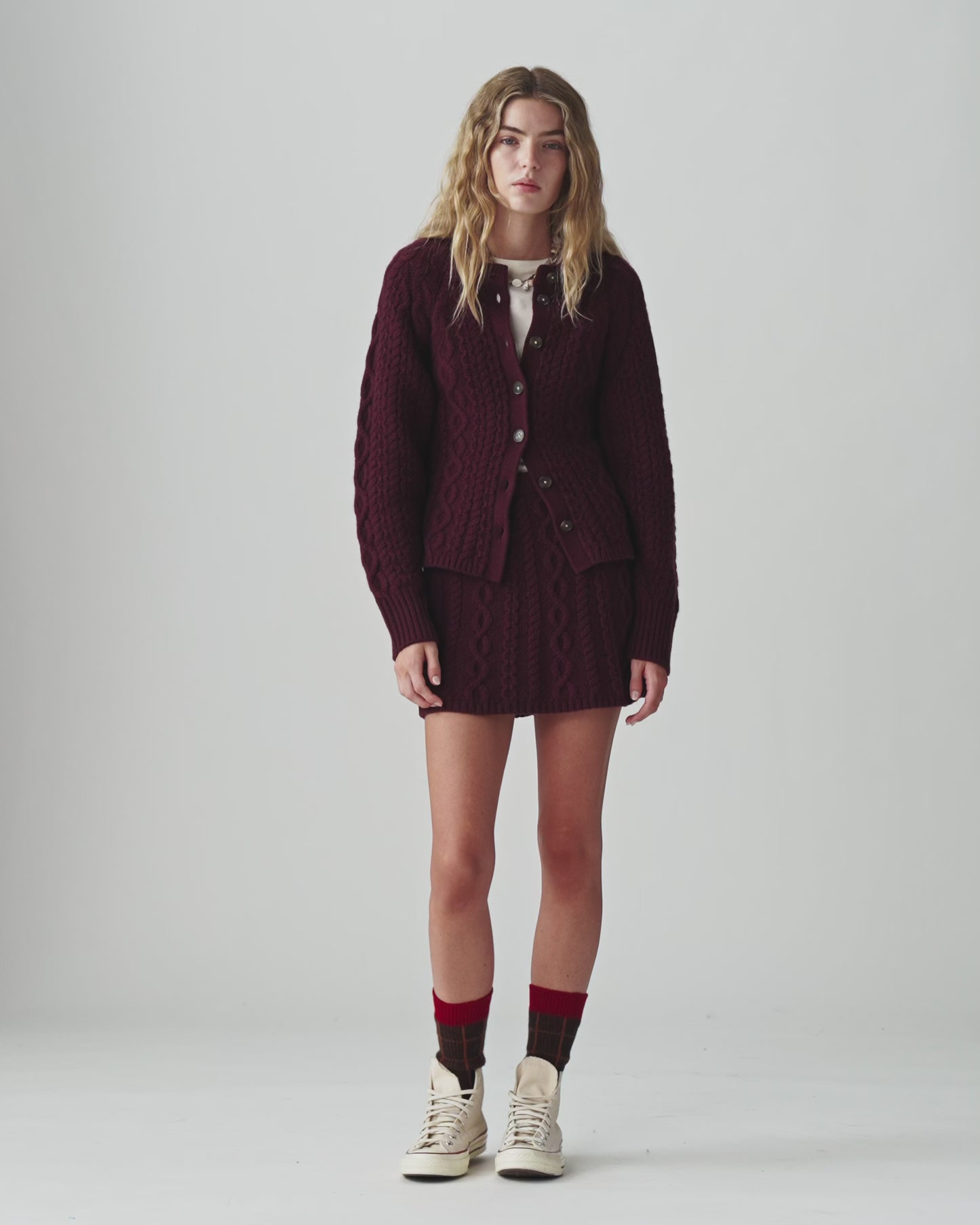 Cable Sculpted Cardigan - Fig