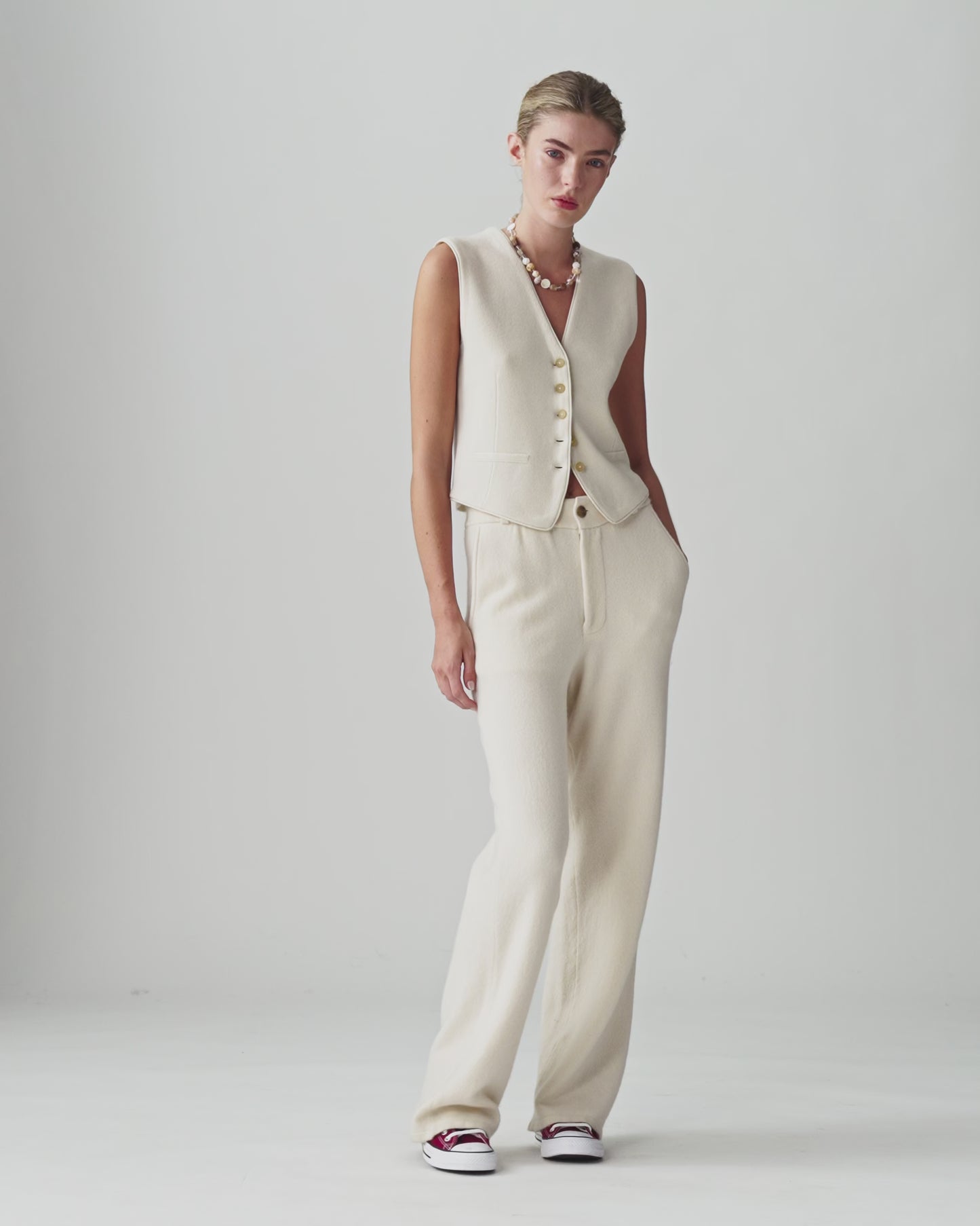 Tailored Vest - Cream