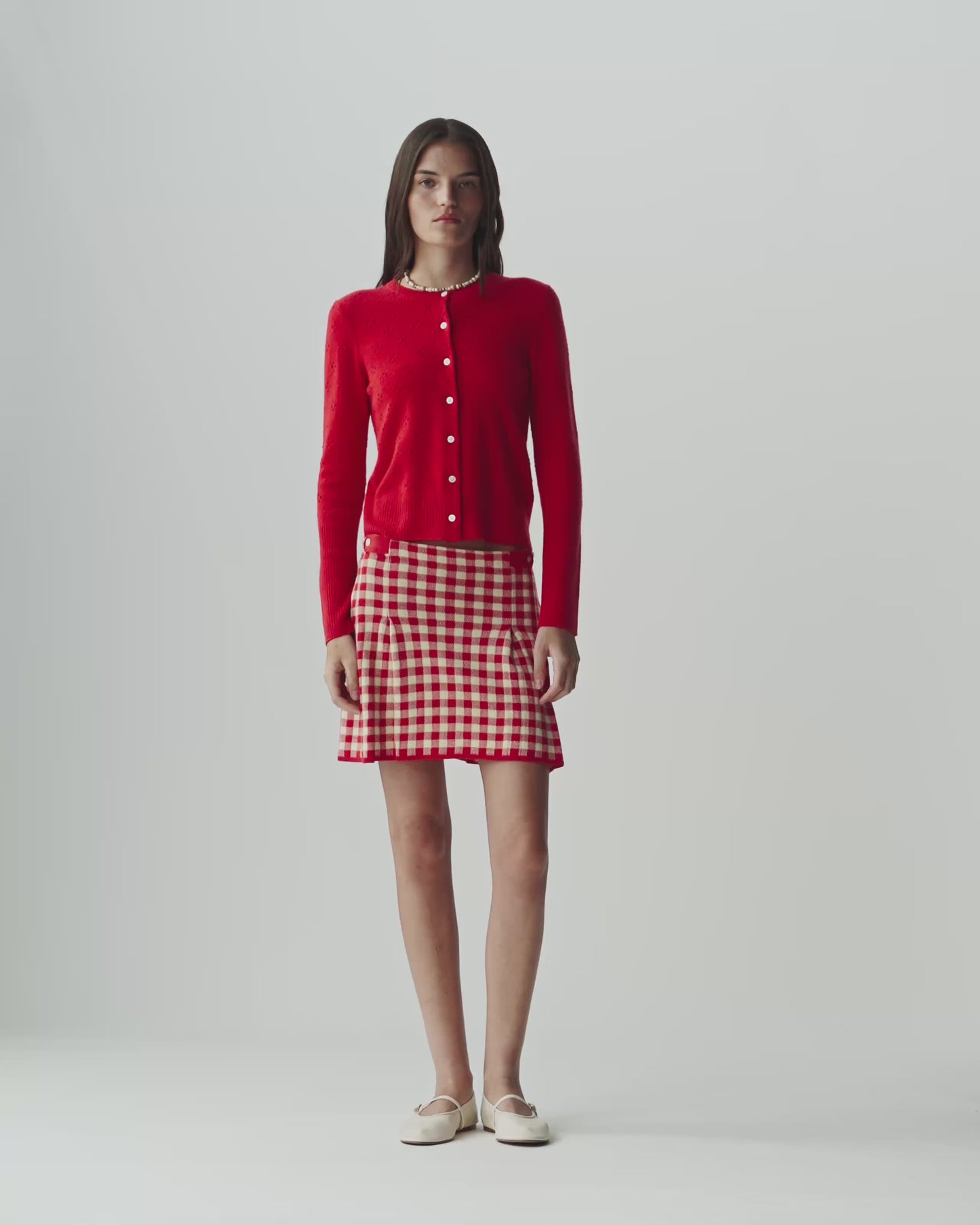 Compass Jane Cardigan - Scarlet