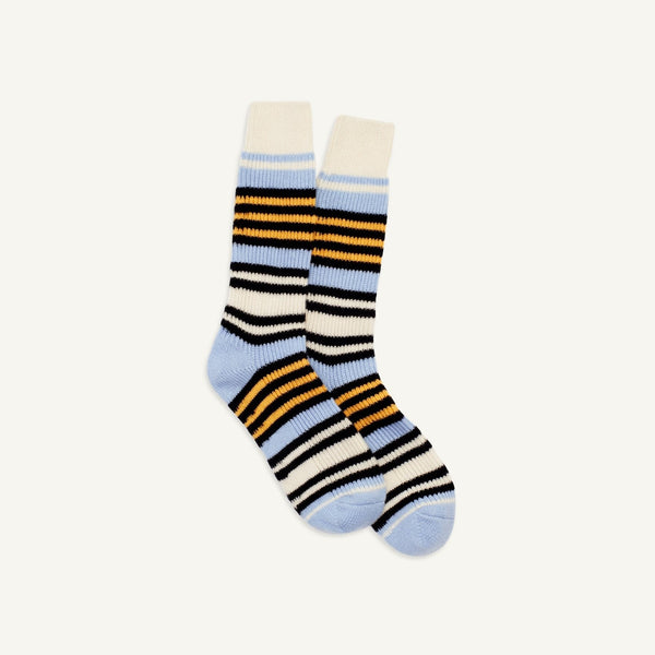 The Soft Striped Socks - Sky