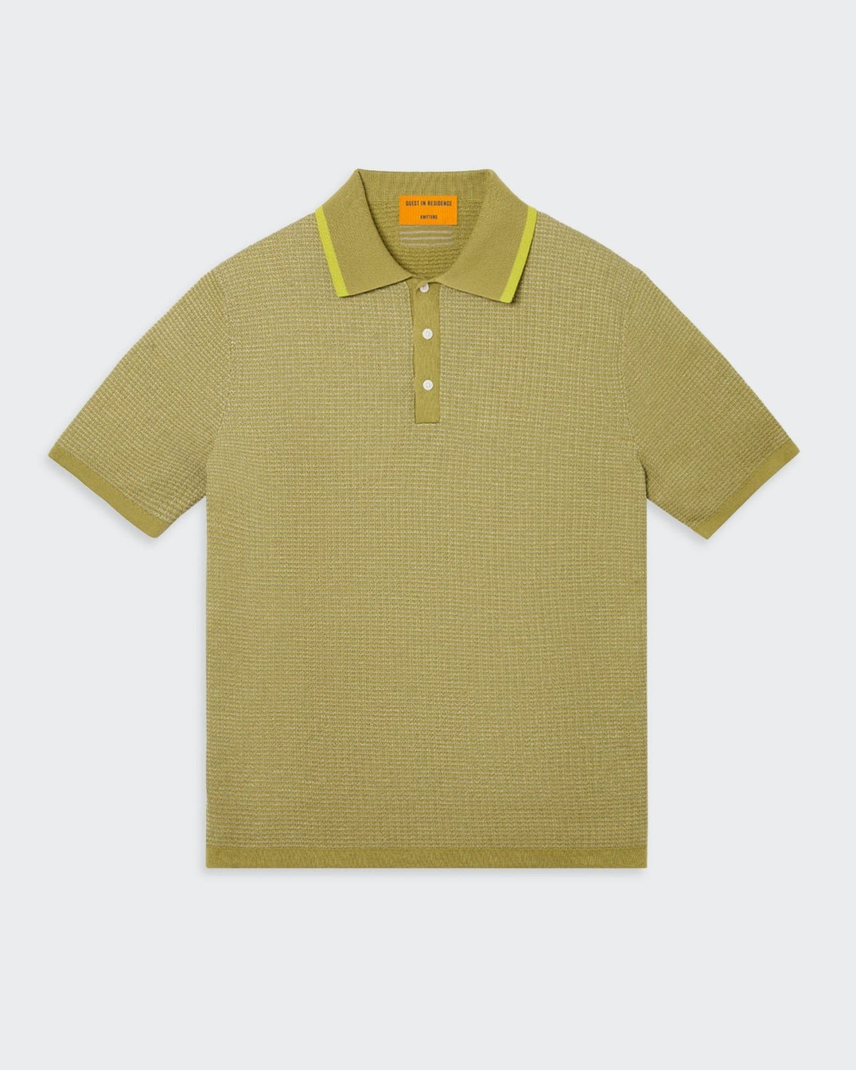 Ss Textured Polo - Olive/Stone/Citrine