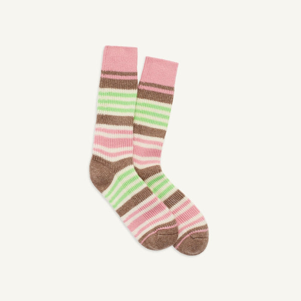 The Soft Striped Socks - Taupe